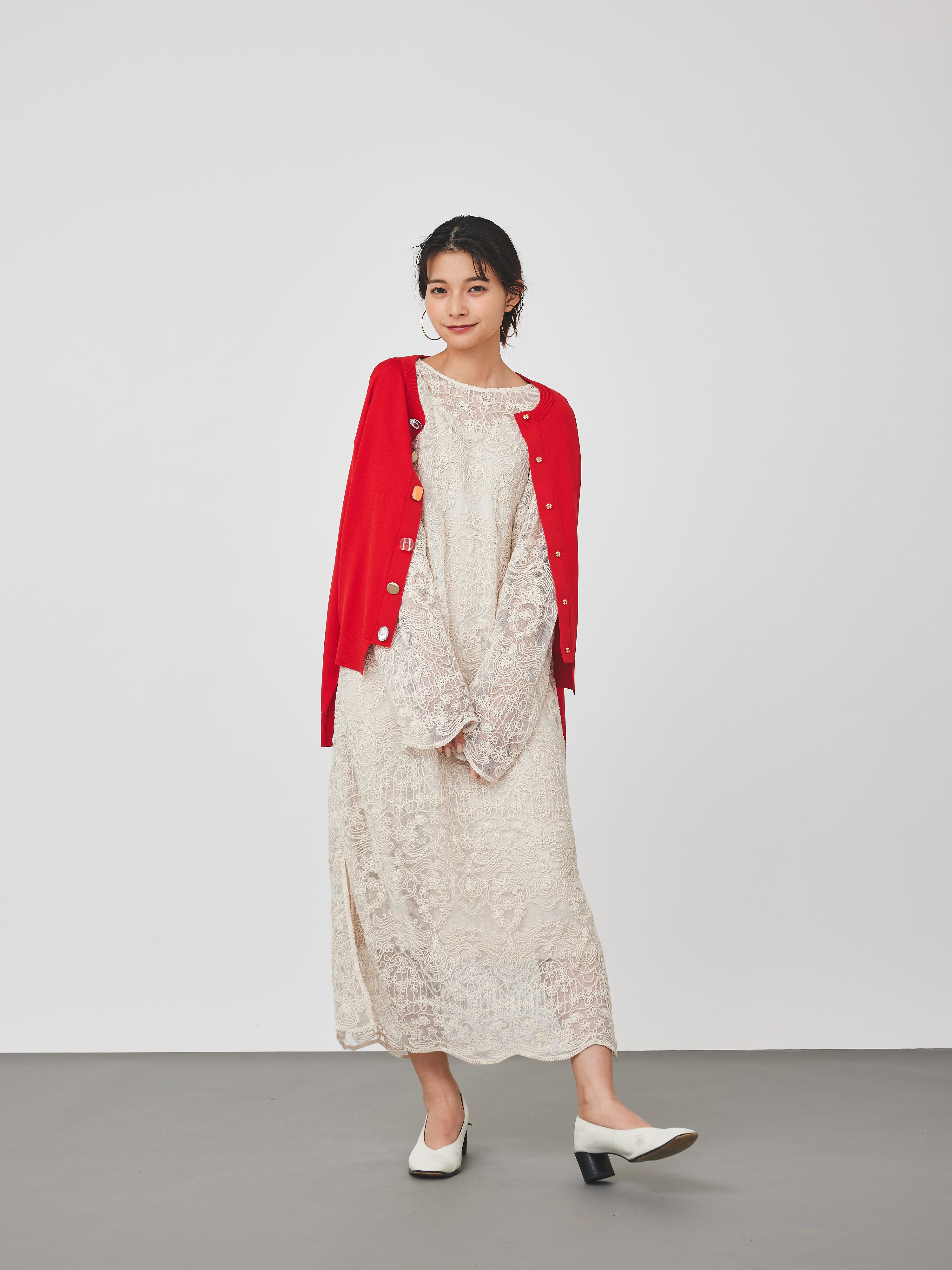 【再入荷】立体コード刺繍レースワンピース(6259-490)