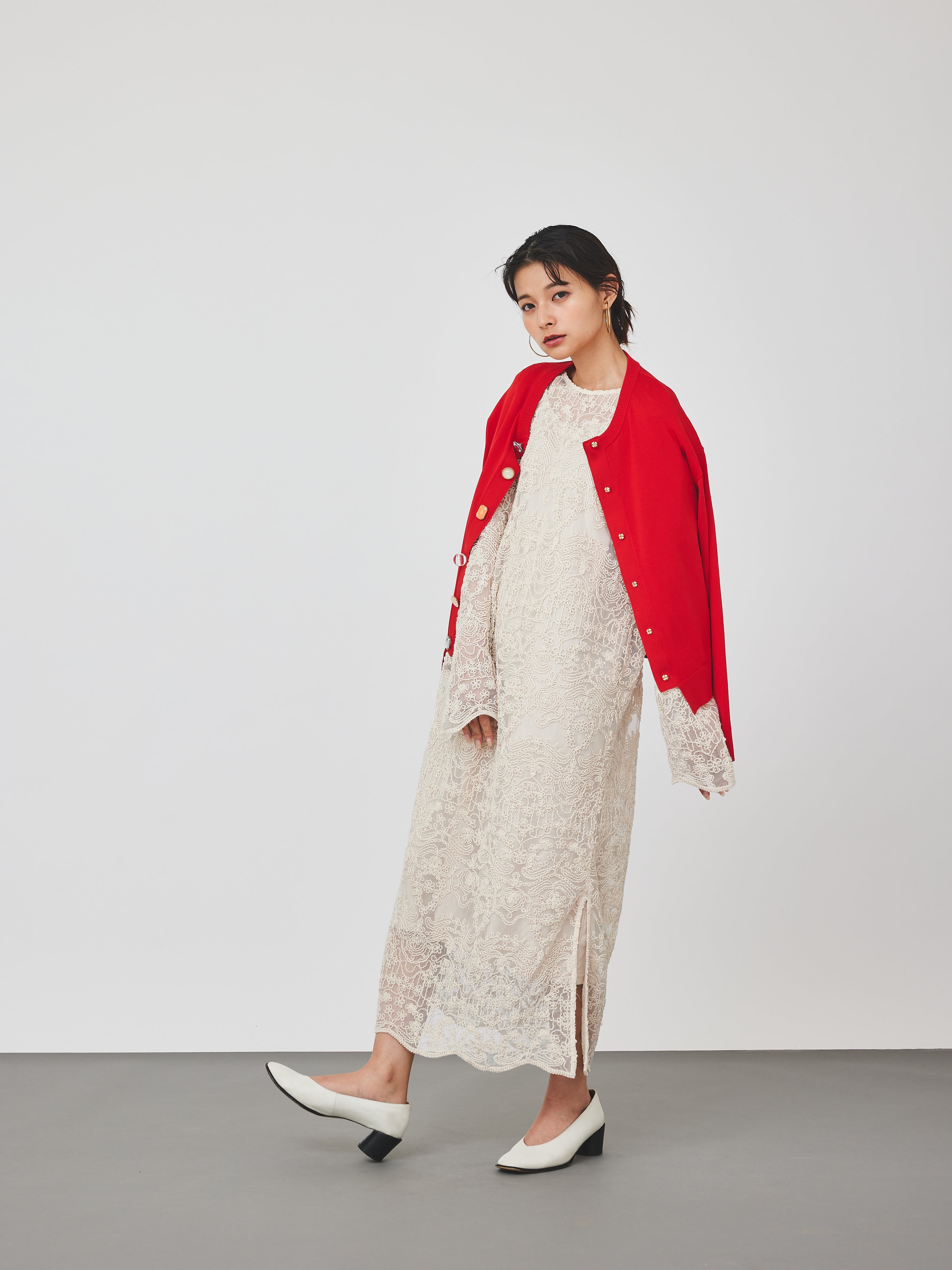 【再入荷】立体コード刺繍レースワンピース(6259-490)