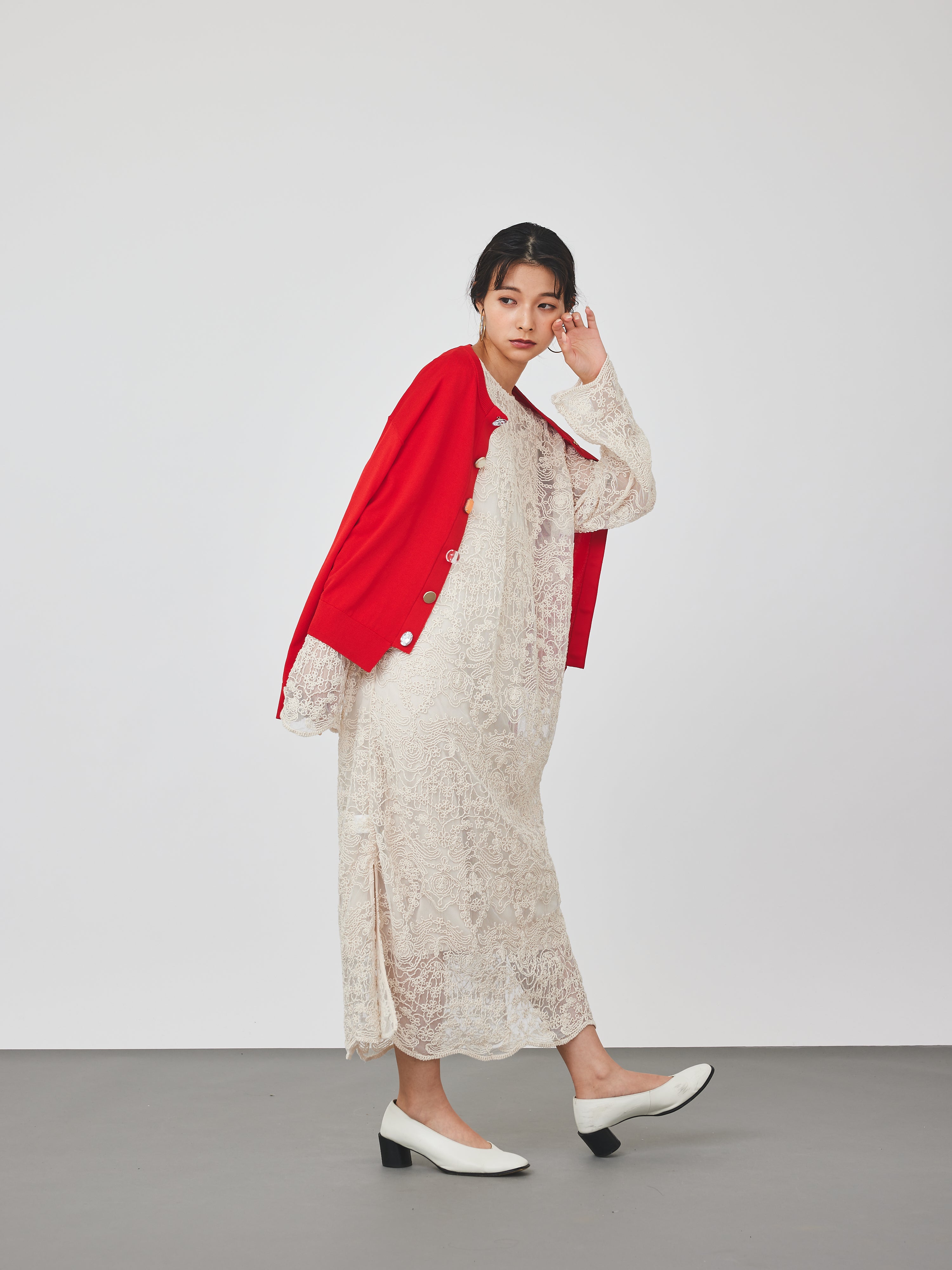 【再入荷】立体コード刺繍レースワンピース(6259-490)