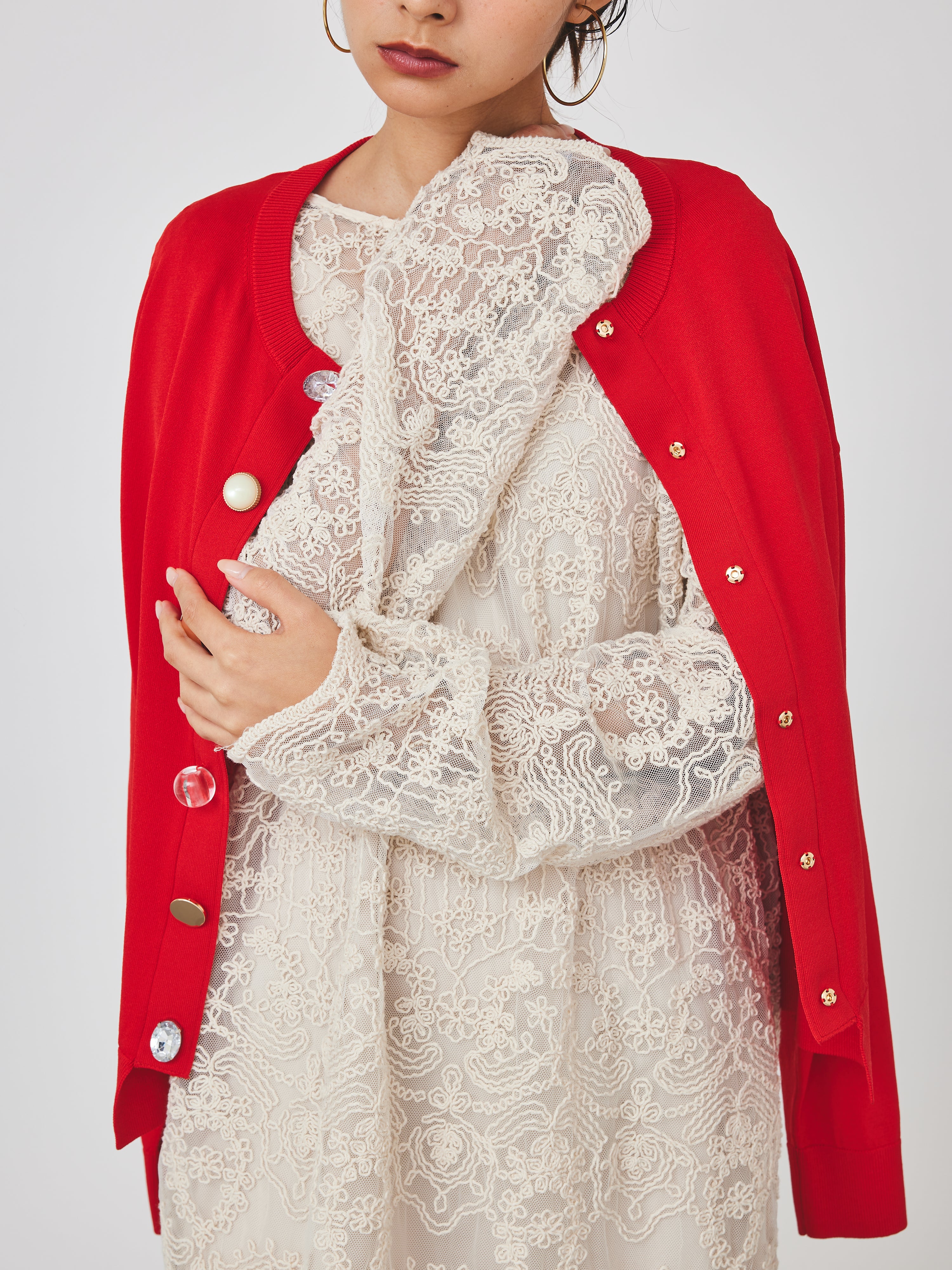 【再入荷】立体コード刺繍レースワンピース(6259-490)