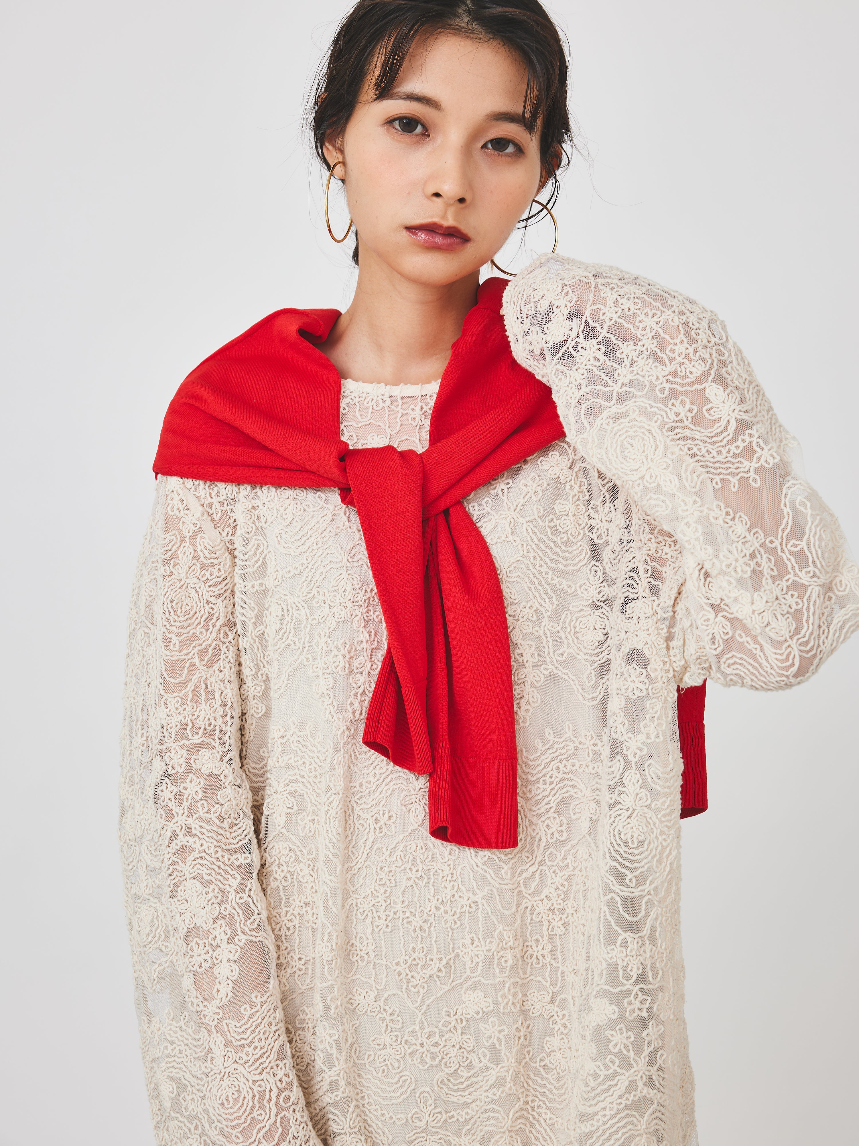 【再入荷】立体コード刺繍レースワンピース(6259-490)