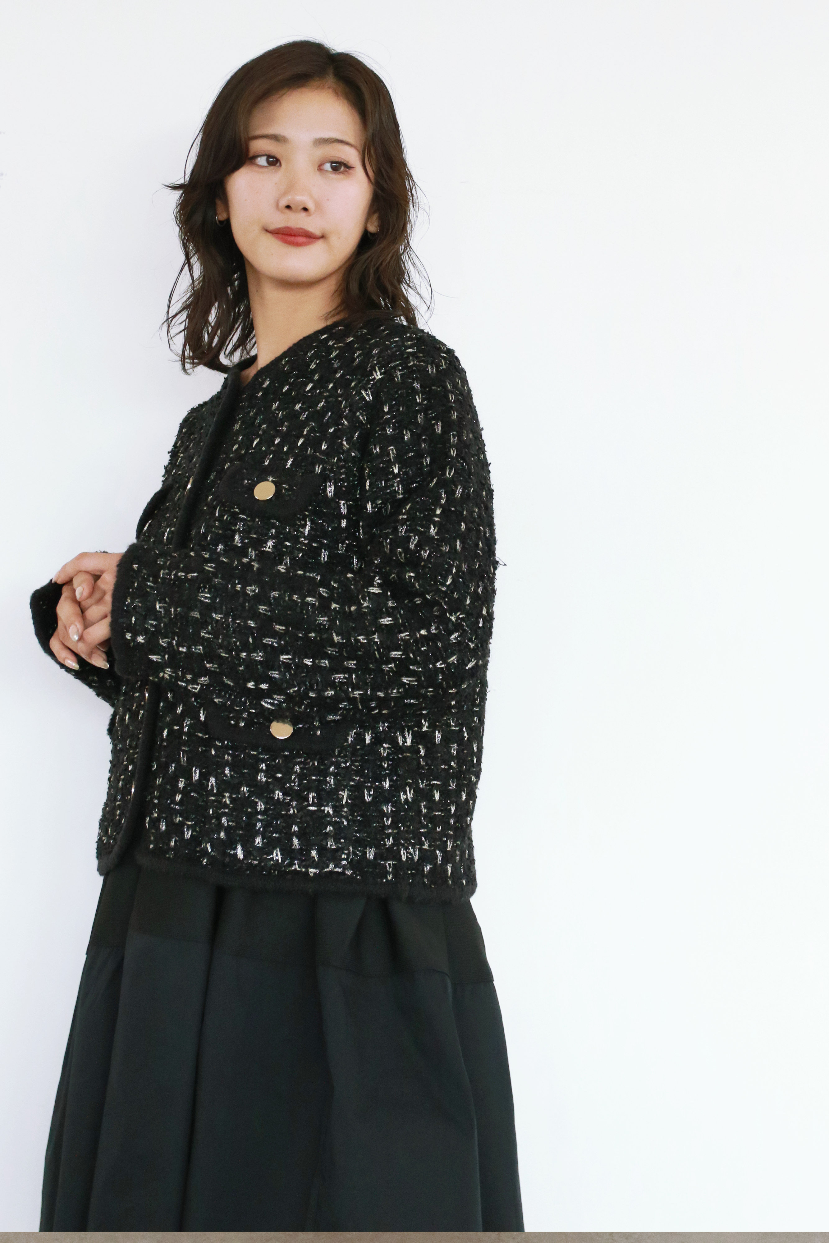 ツイードニットジャケット(6260-391)