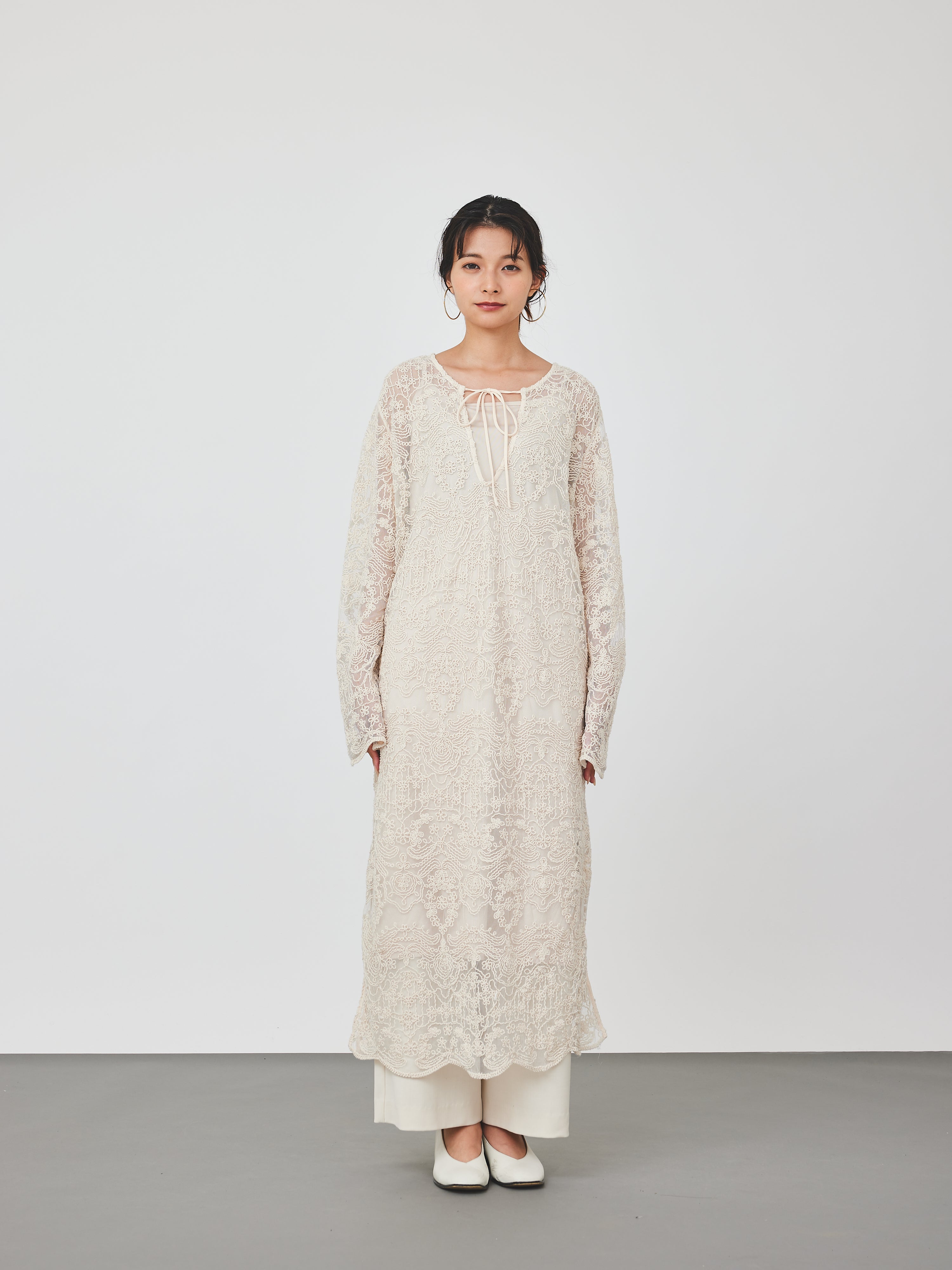 【再入荷】立体コード刺繍レースワンピース(6259-490)