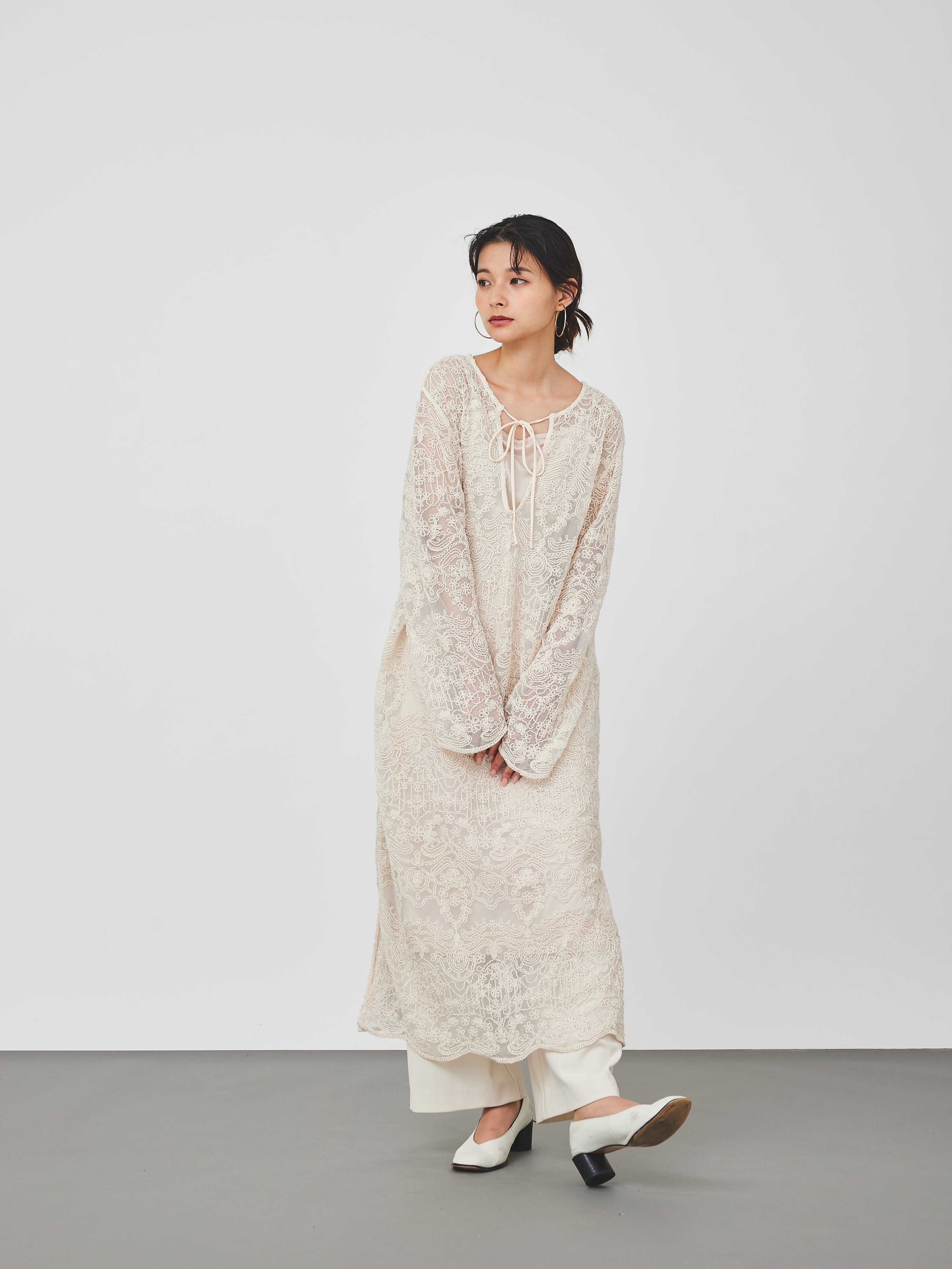 【再入荷】立体コード刺繍レースワンピース(6259-490)