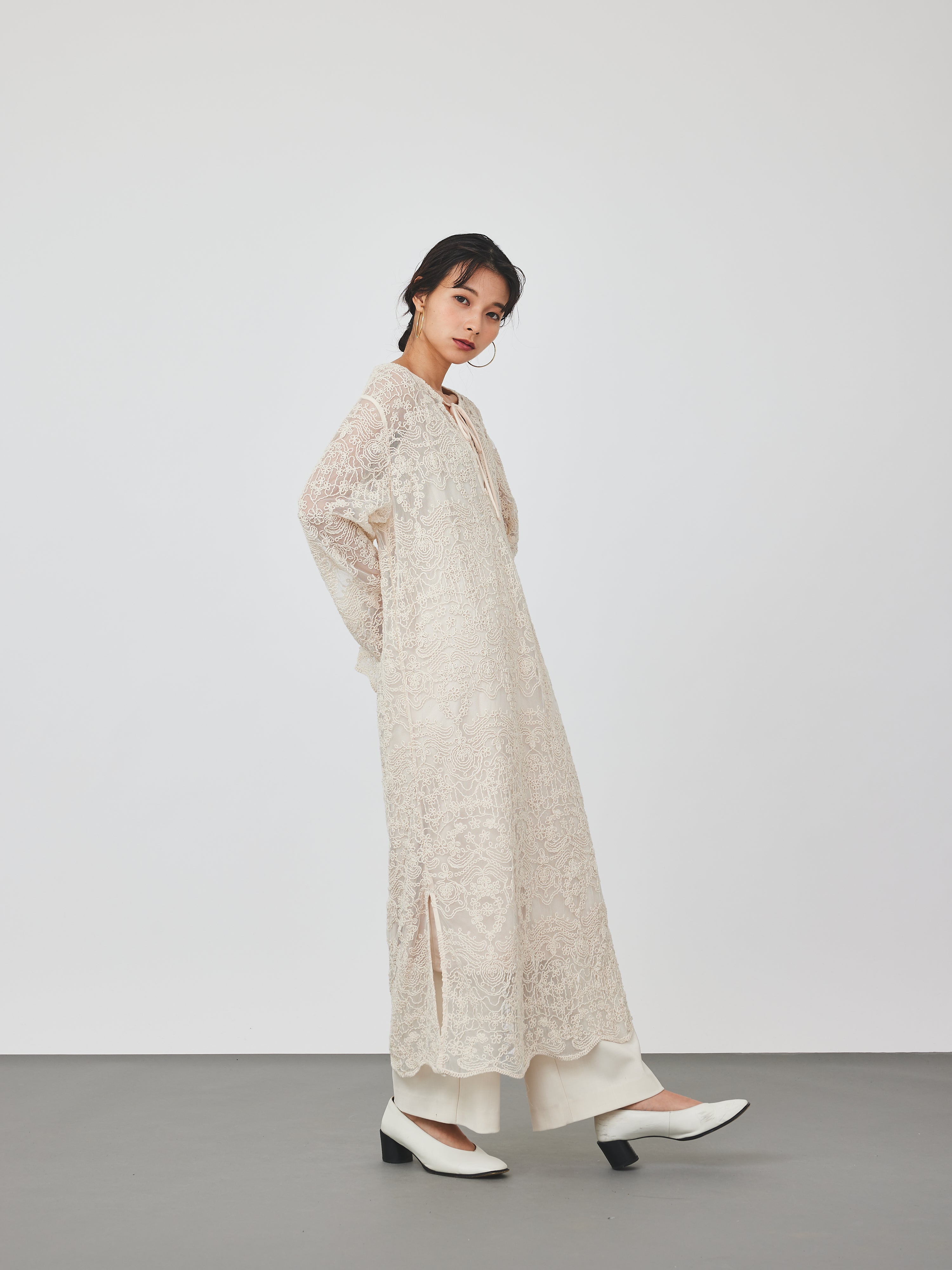 【再入荷】立体コード刺繍レースワンピース(6259-490)