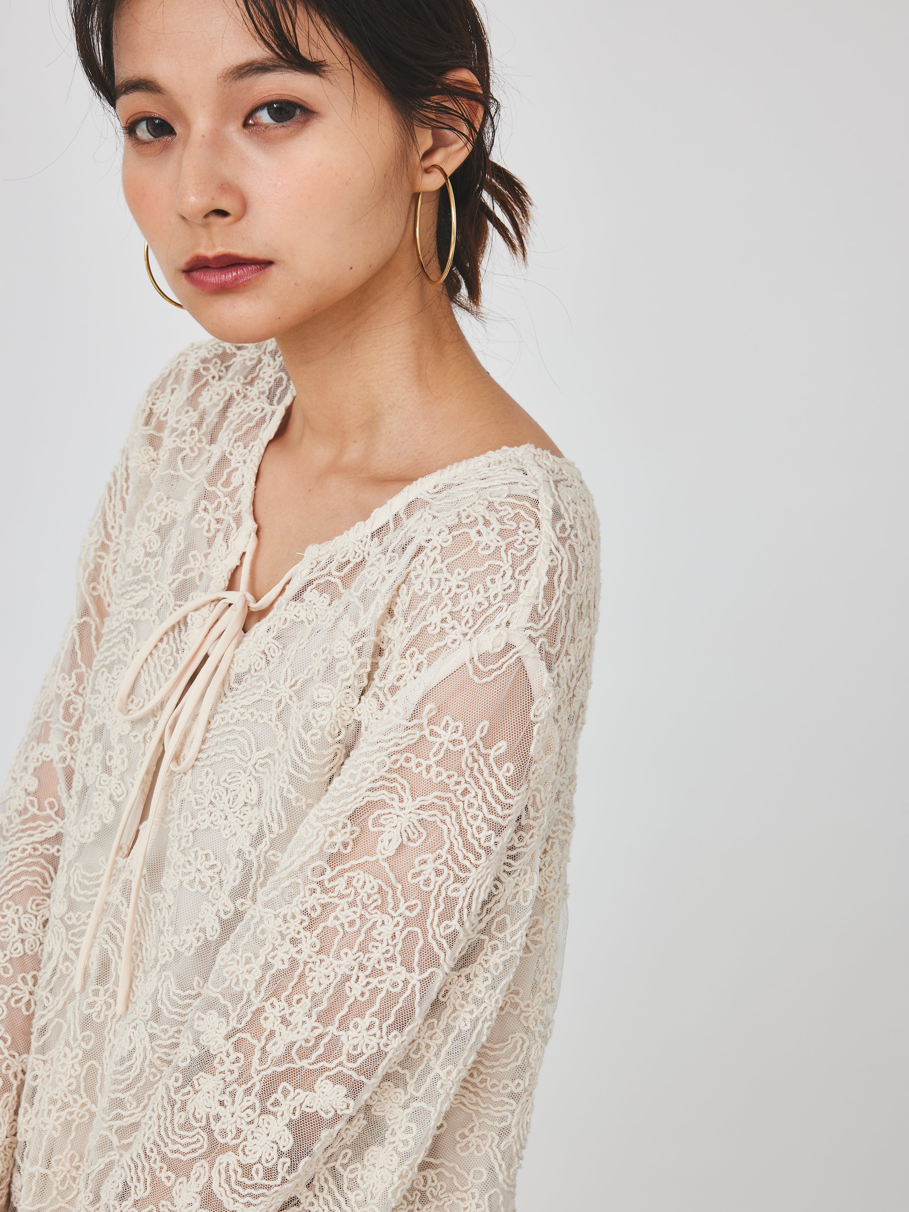 【再入荷】立体コード刺繍レースワンピース(6259-490)