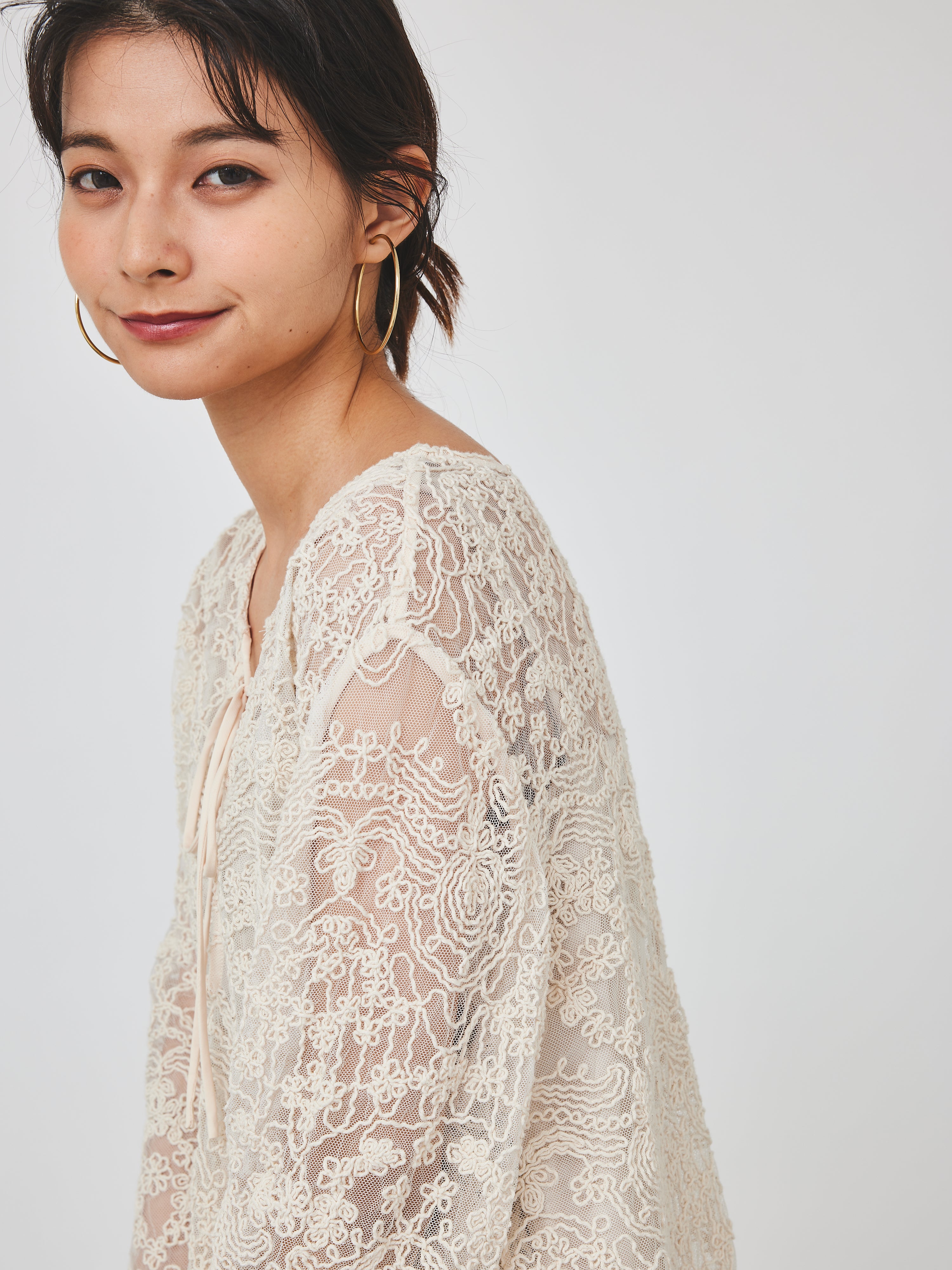 【再入荷】立体コード刺繍レースワンピース(6259-490)