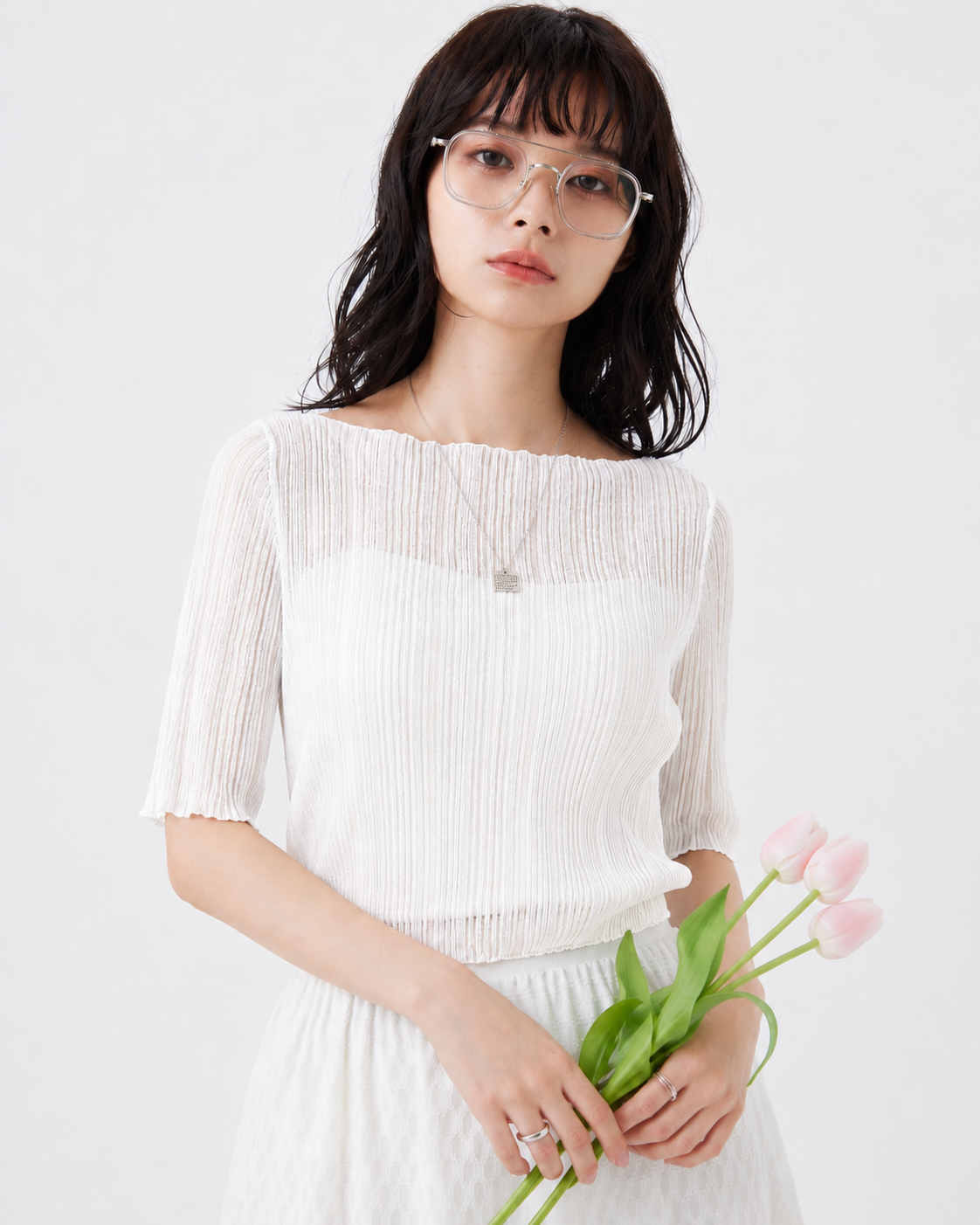 【6/6 販売開始】ランダムリブクールニットトップス(6267-404)