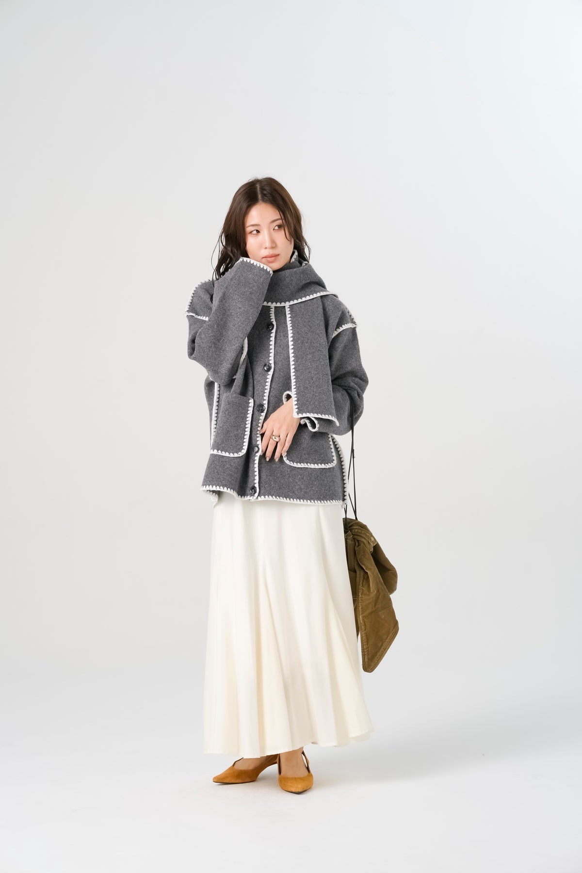 ブランケットステッチニットコート(6268-471)