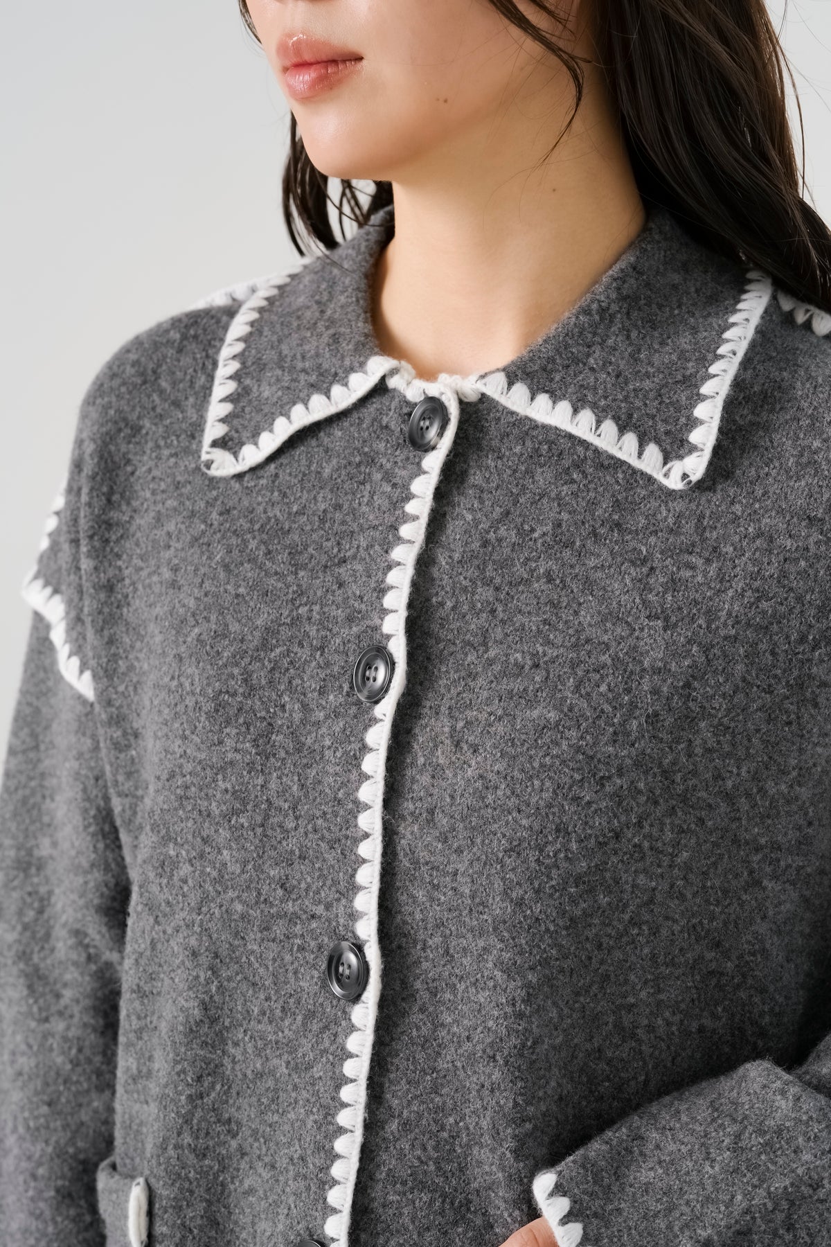 ブランケットステッチニットコート(6268-471)