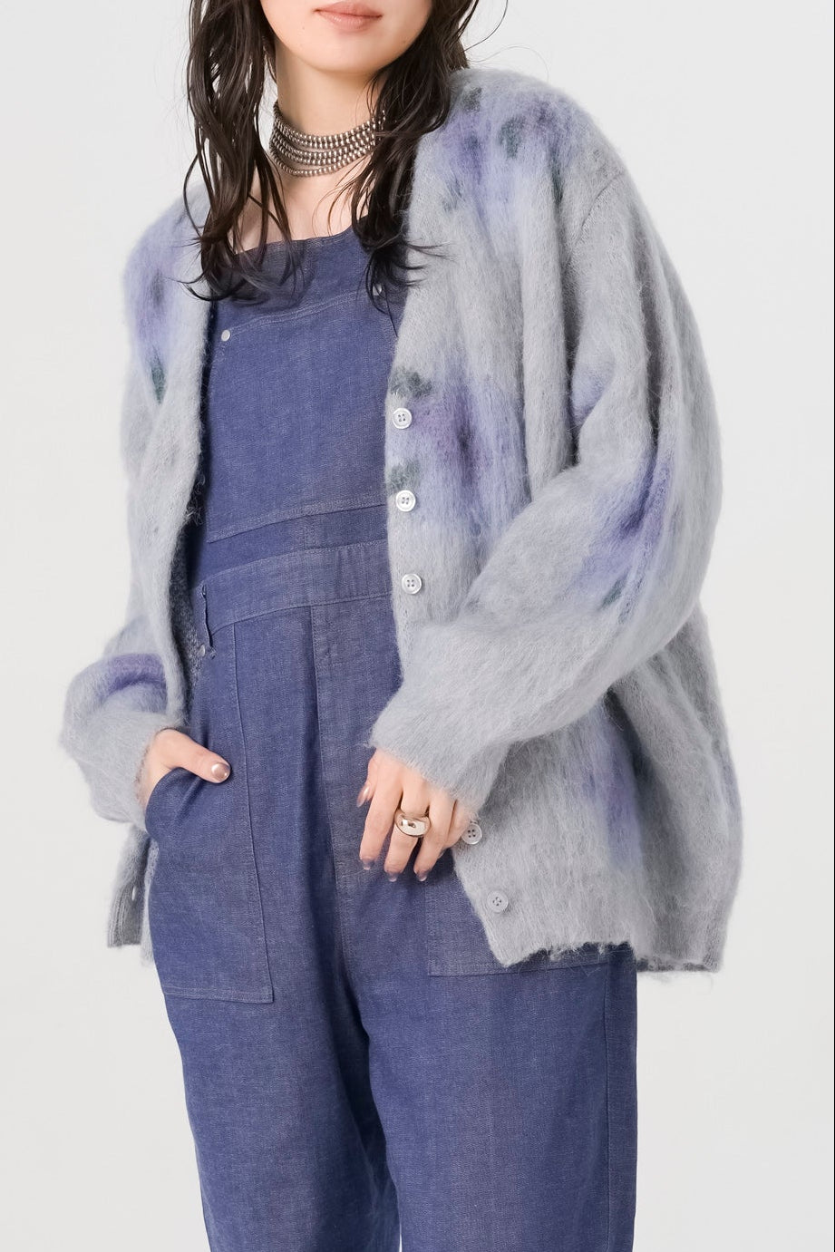 モヘアライクフラワーカーディガン