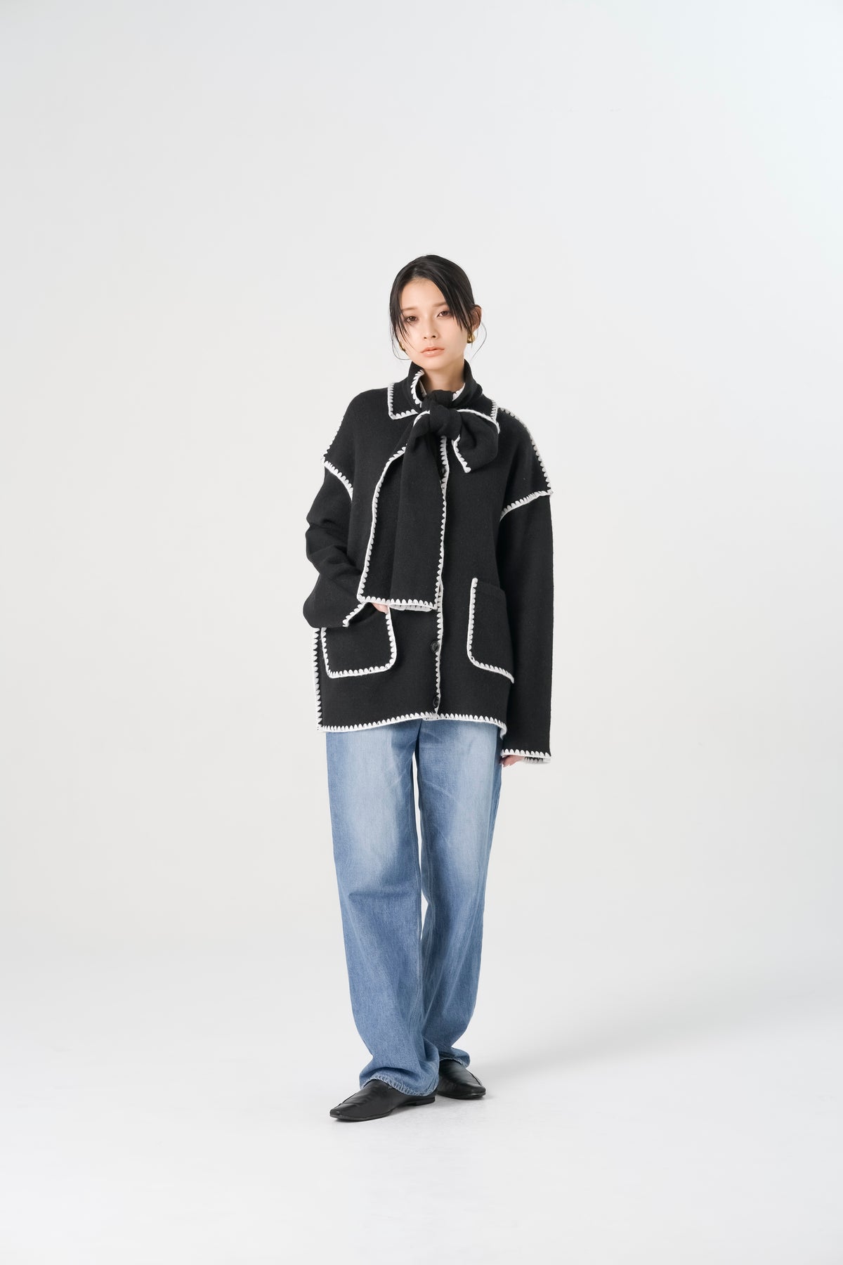 ブランケットステッチニットコート(6268-471)