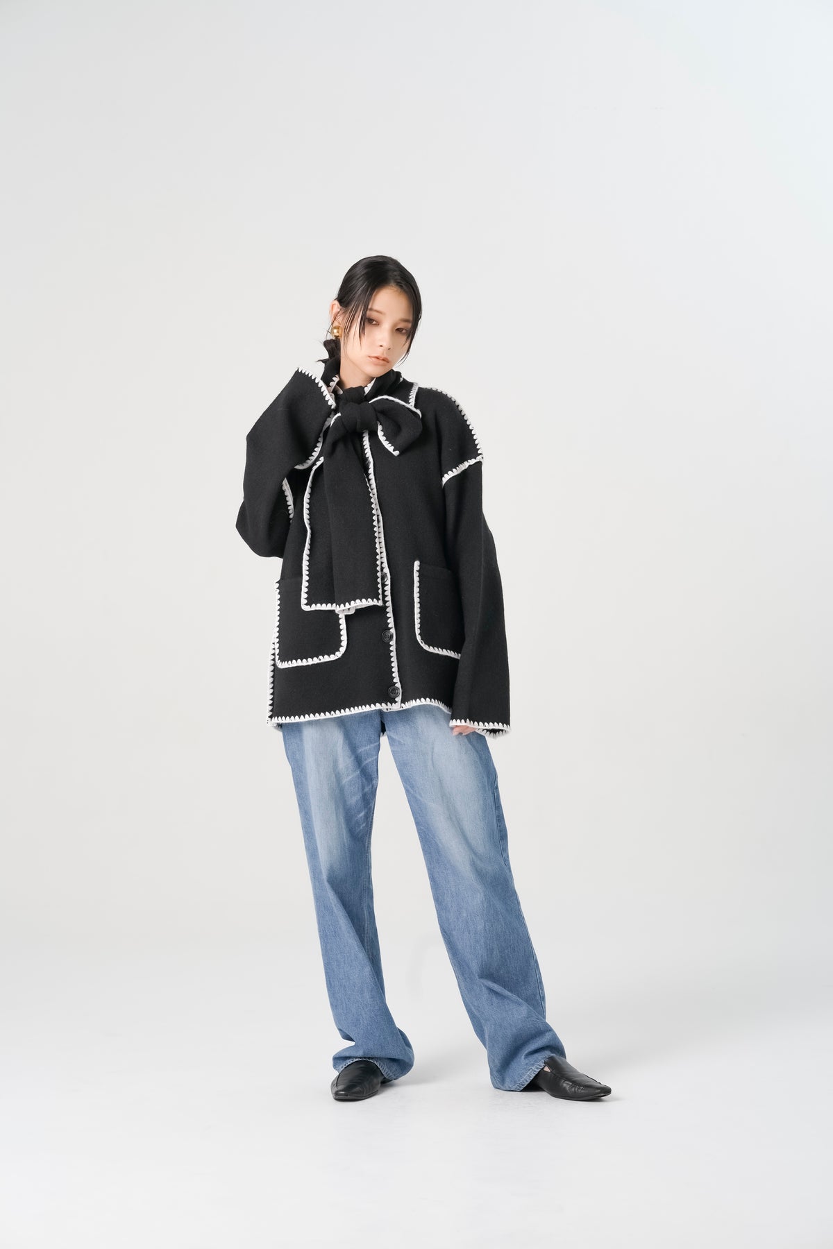 ブランケットステッチニットコート(6268-471)