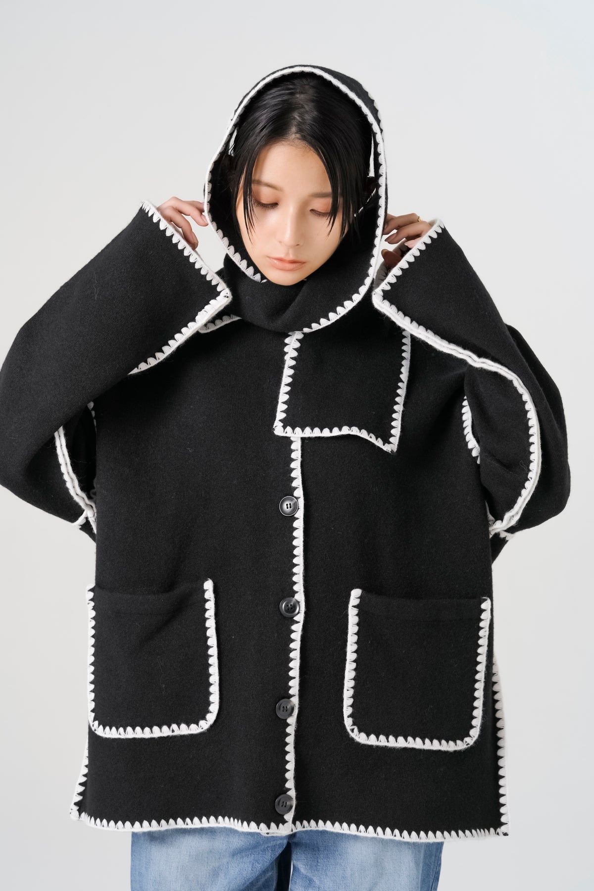 ブランケットステッチニットコート(6268-471)