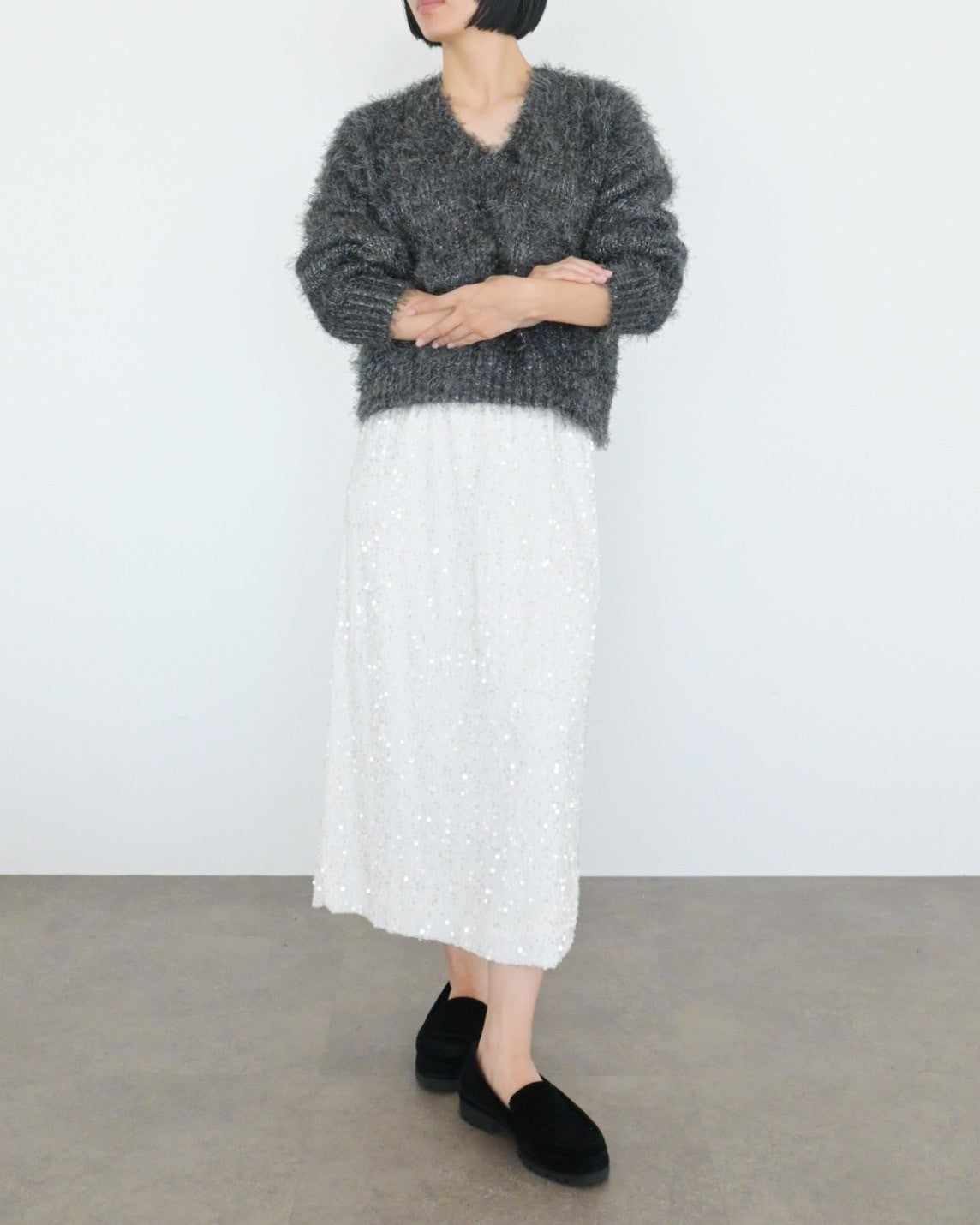 シャギーVネックニットトップス(6255-388.6262-483)