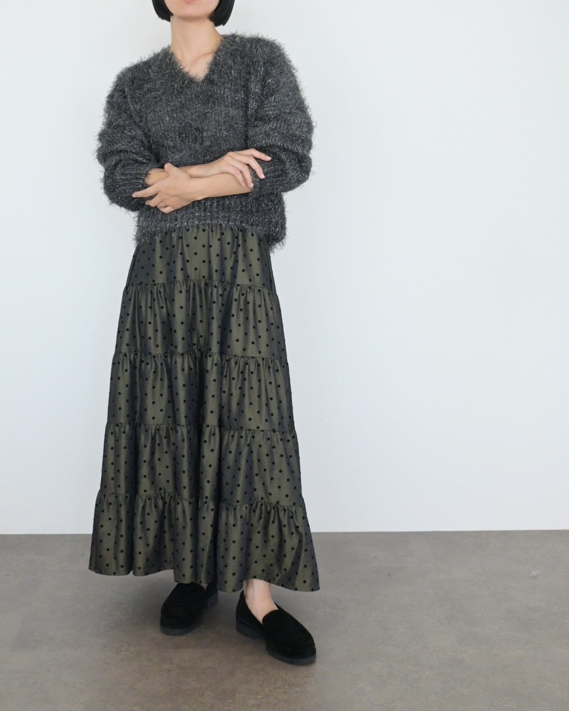 シャギーVネックニットトップス(6255-388.6262-483)