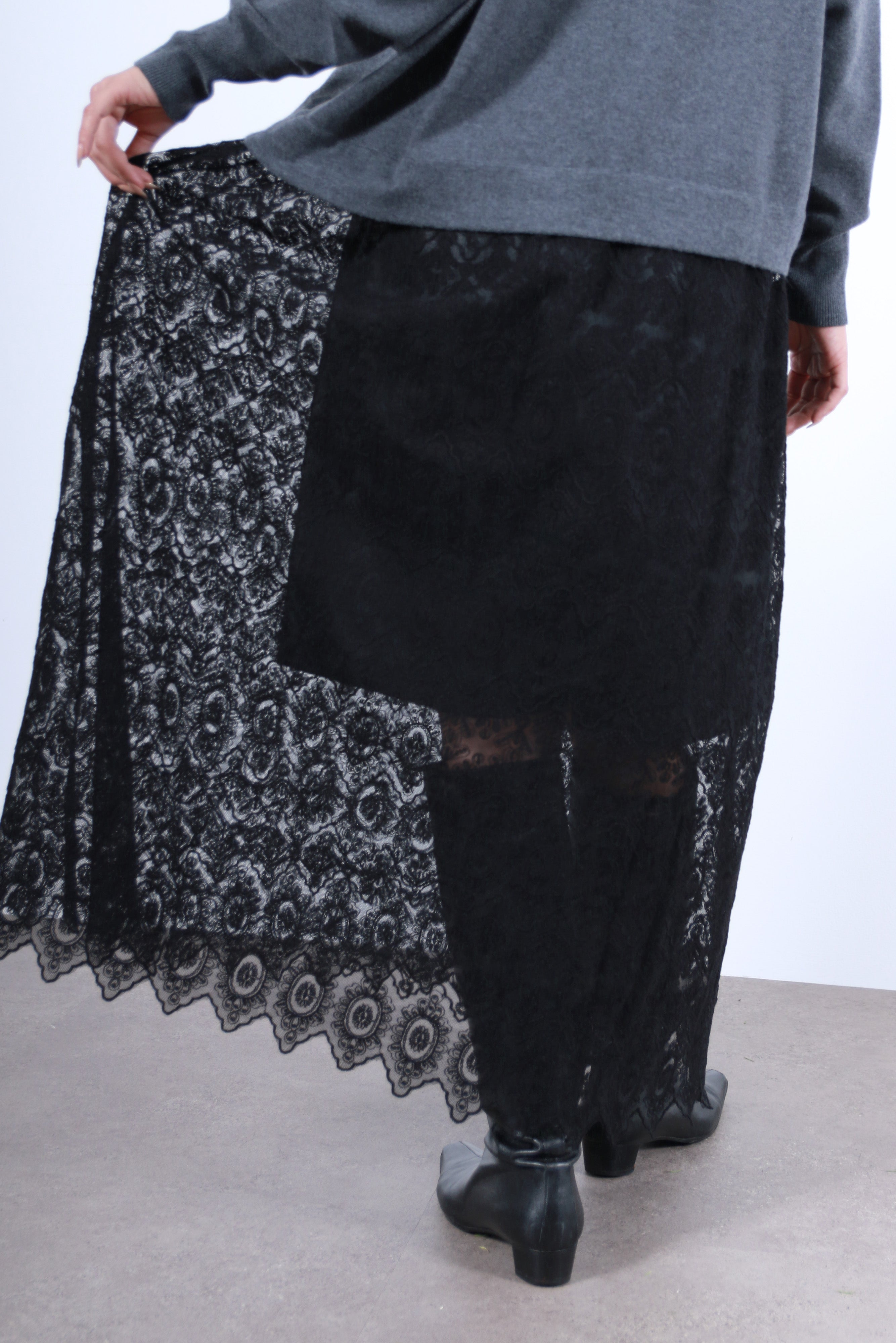 ニット×レースワンピース(6263-512)