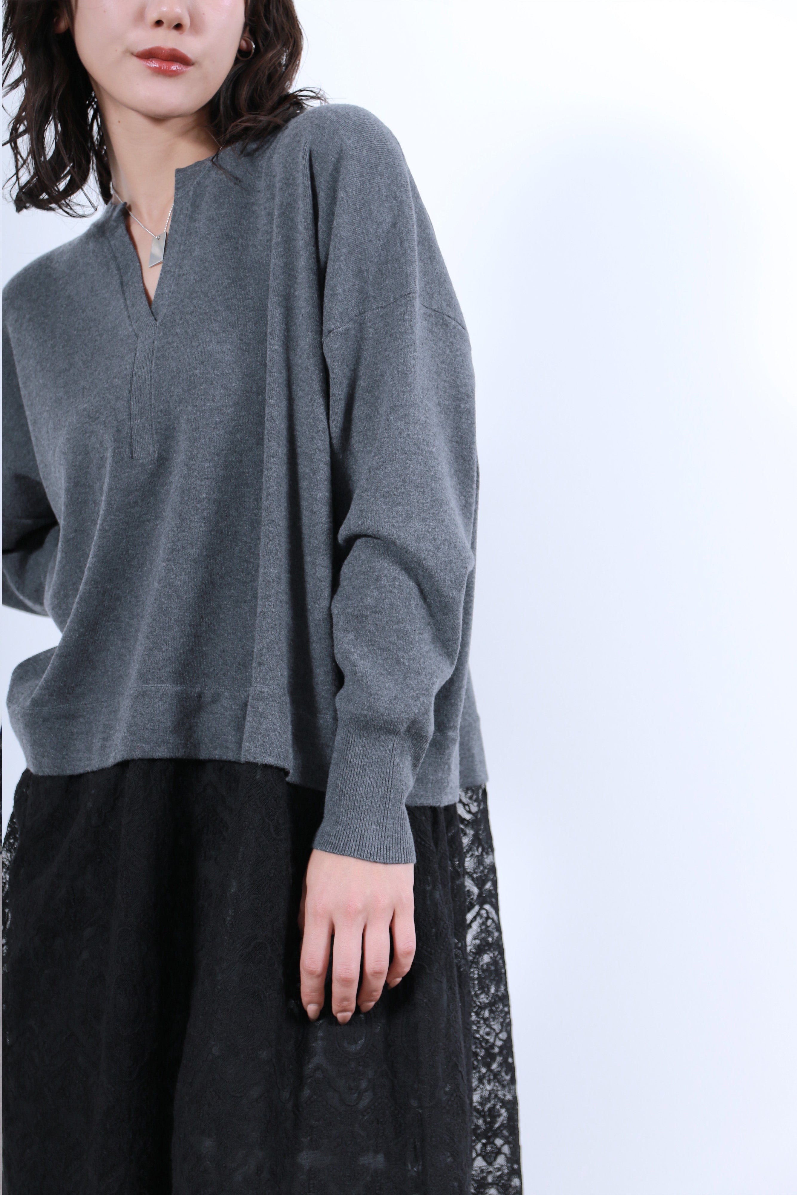 ニット×レースワンピース(6263-512)