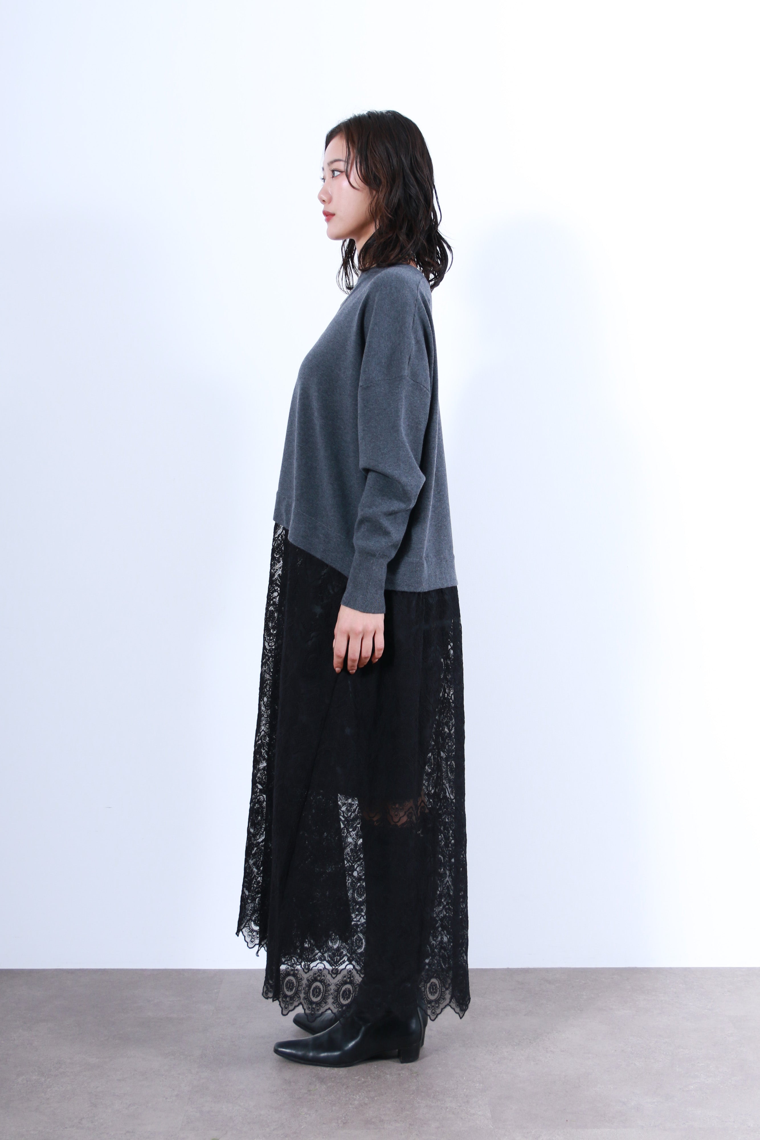 ニット×レースワンピース(6263-512)