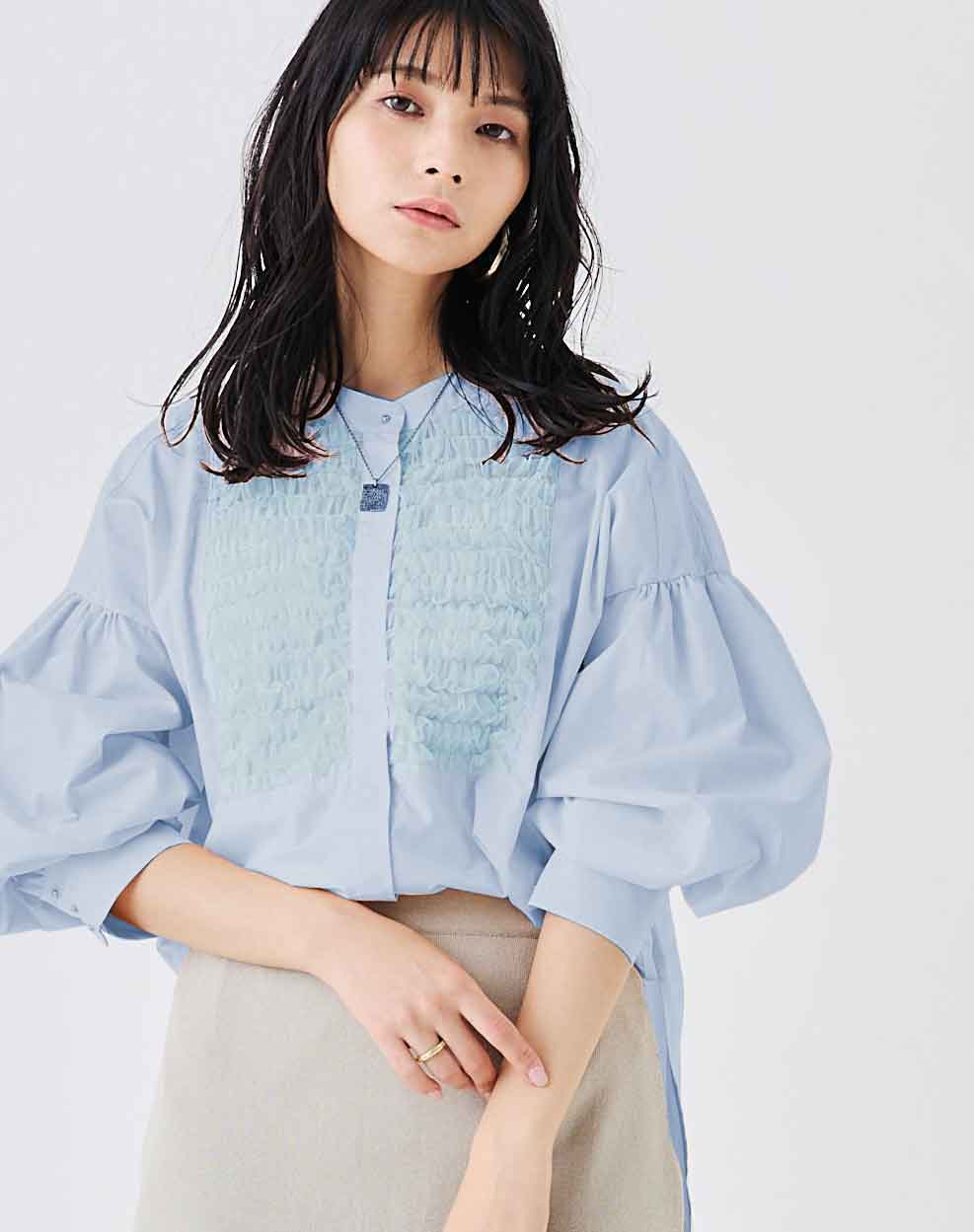 チュールフリルブラウス(6262ー457)