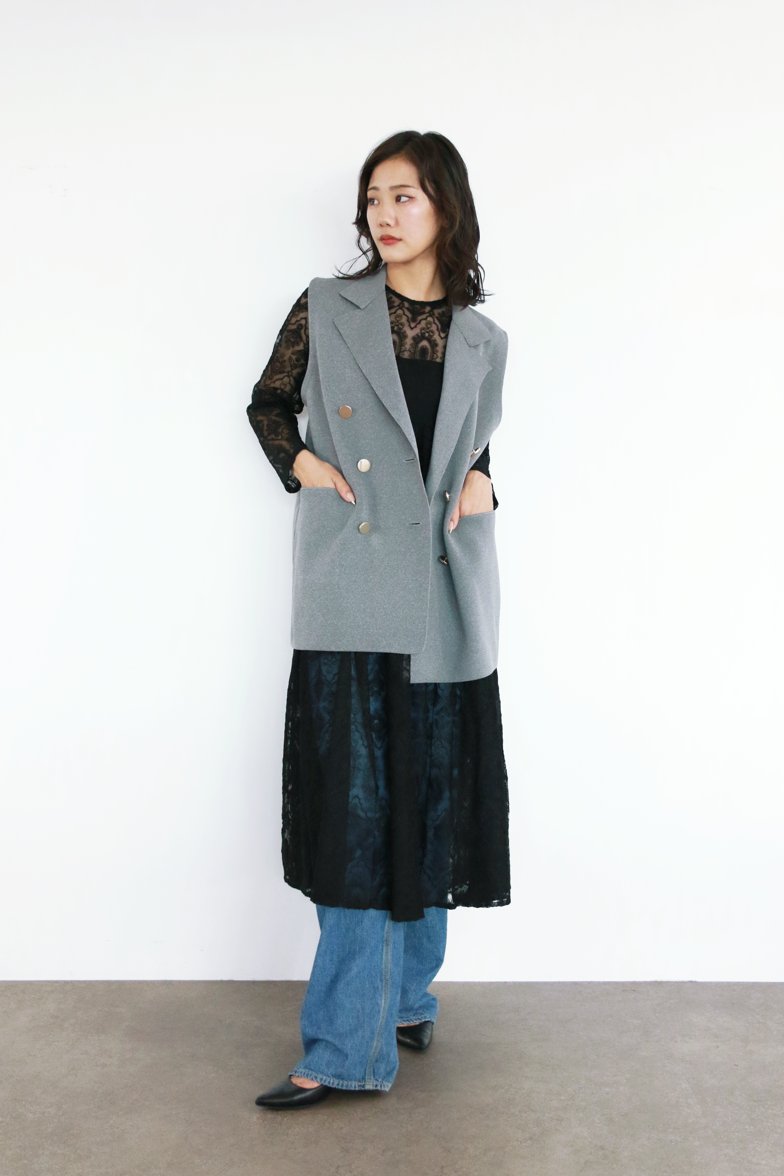 ミラノリブニットベスト(6260-410)