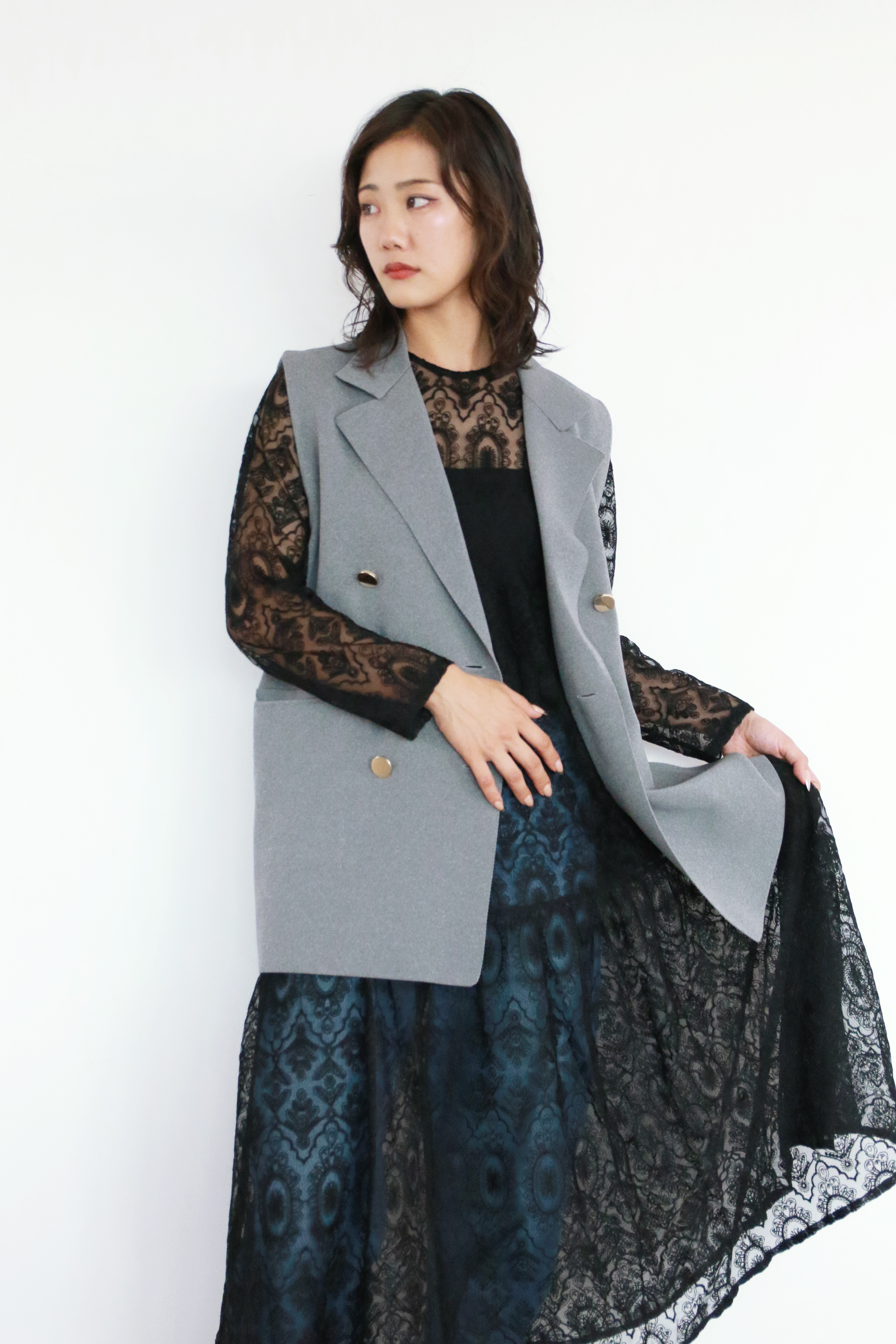 ミラノリブニットベスト(6260-410)