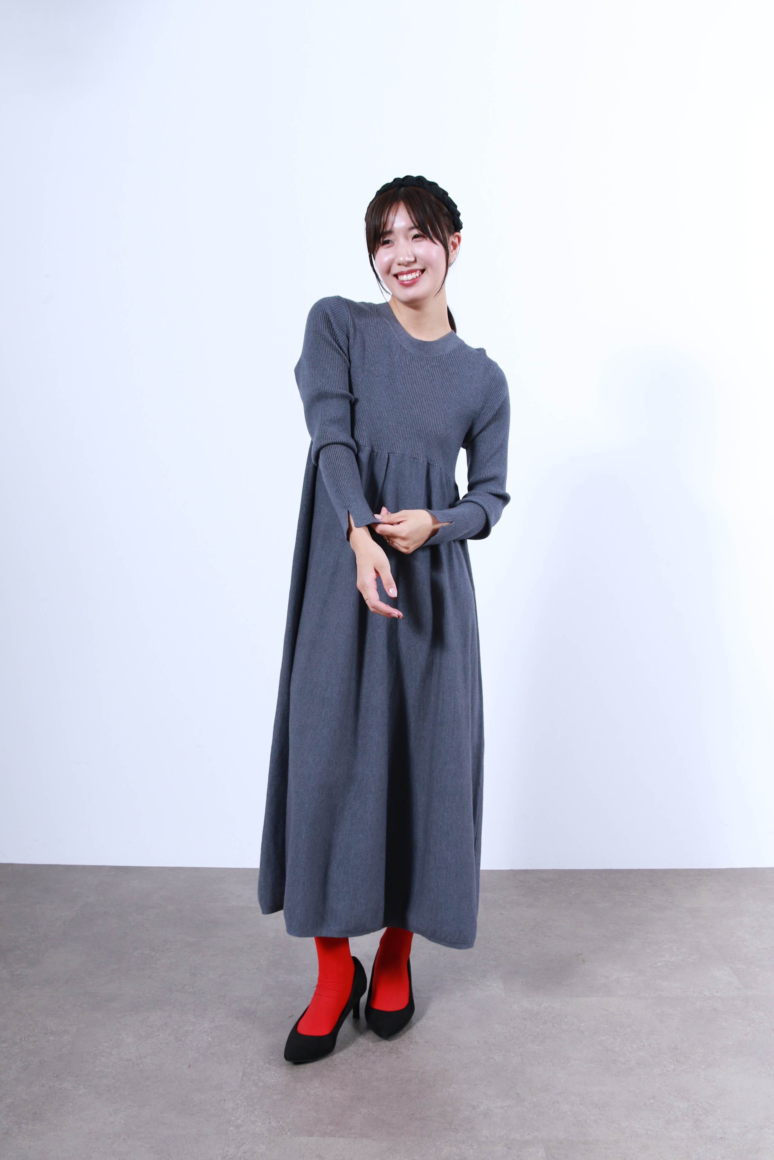 リブニットフレアーワンピース(6263-508)