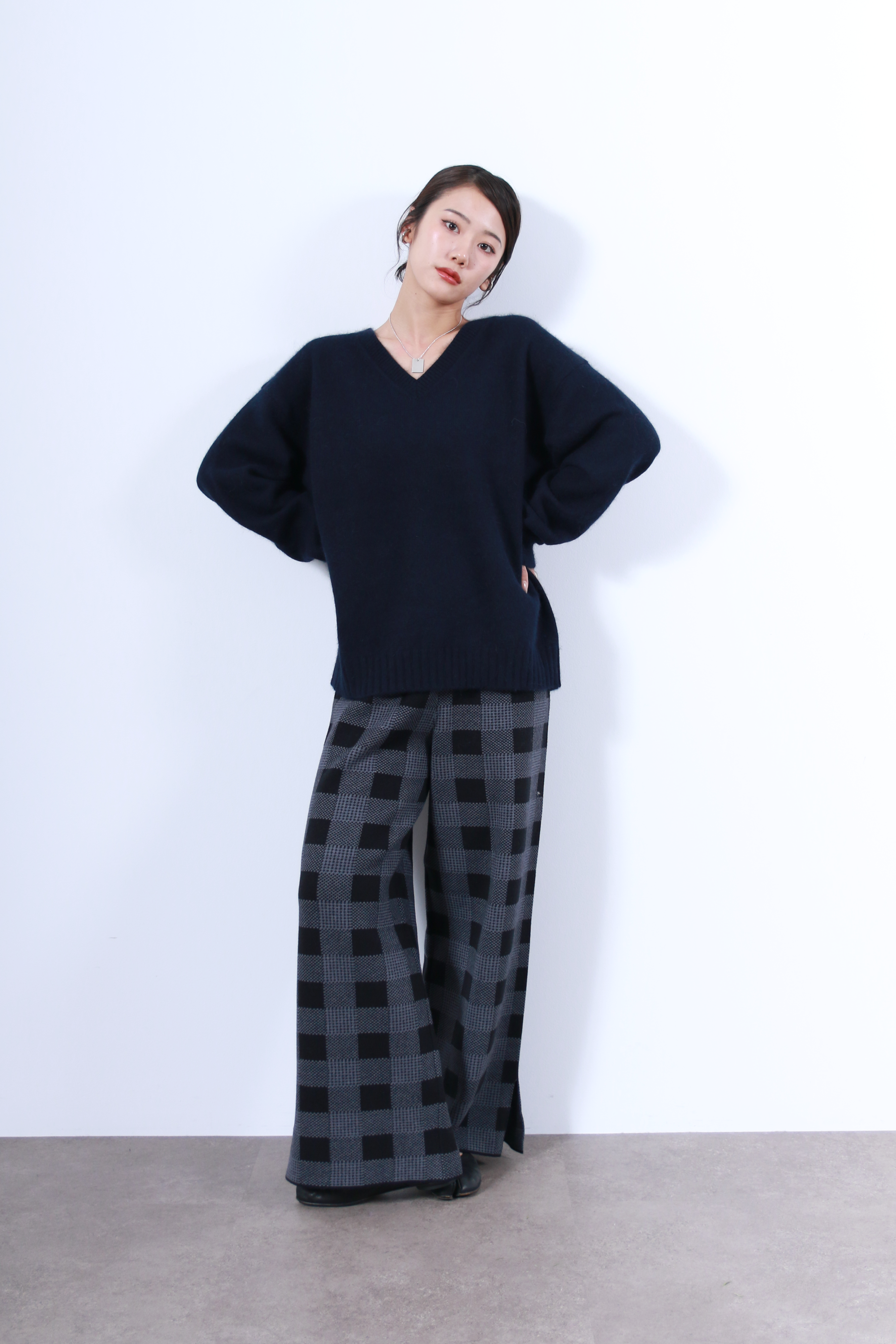 ラクーン混ベーシック2WAYネックトップス(6263-530)