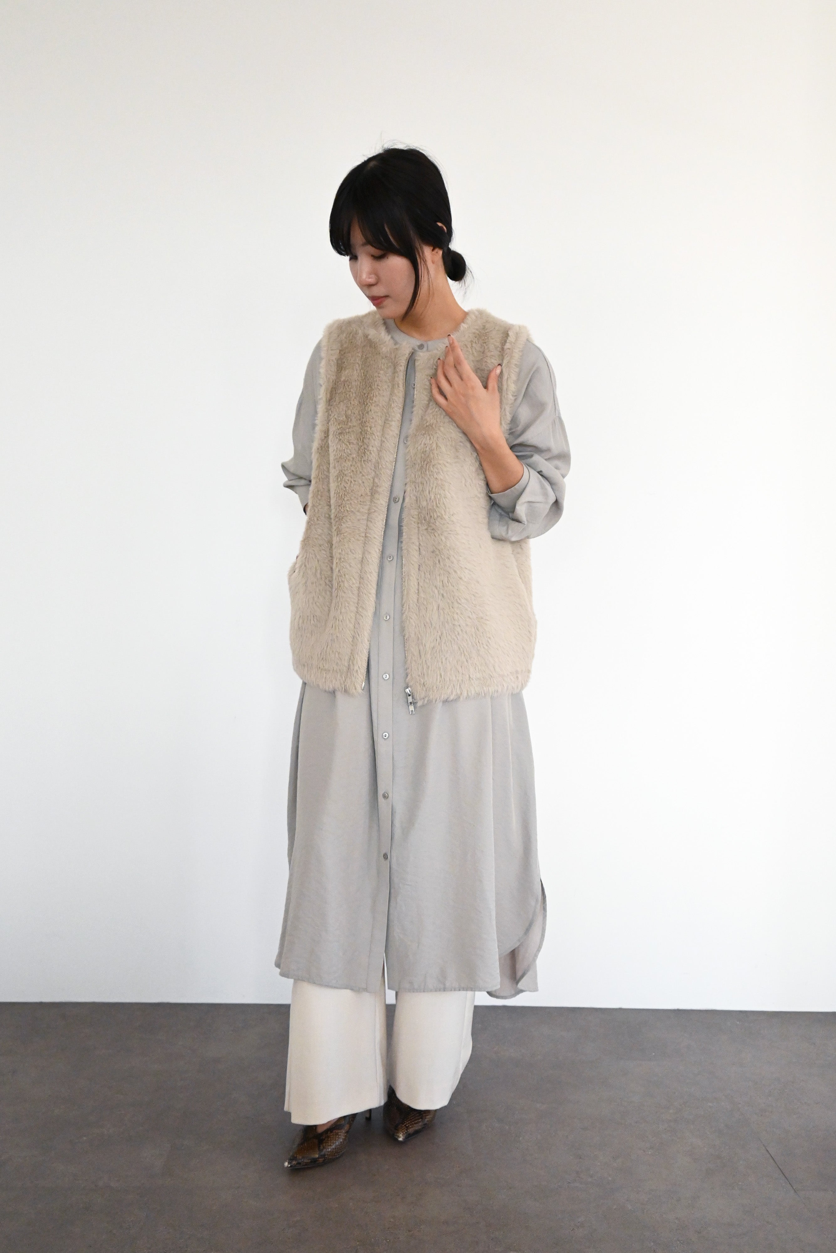 シャギーニットベスト(6263-528)