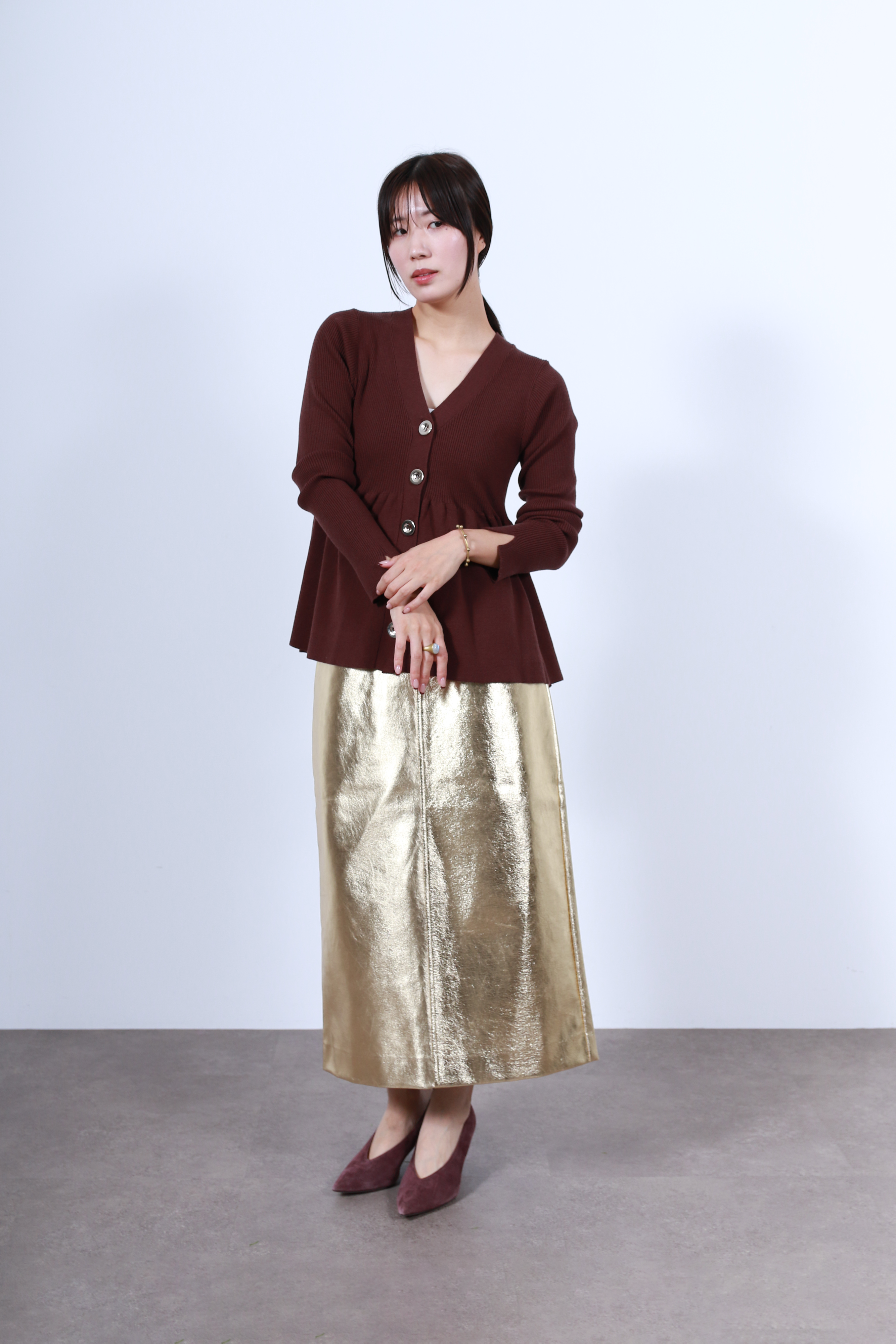 リブニットフレアカーディガン(6263-506)