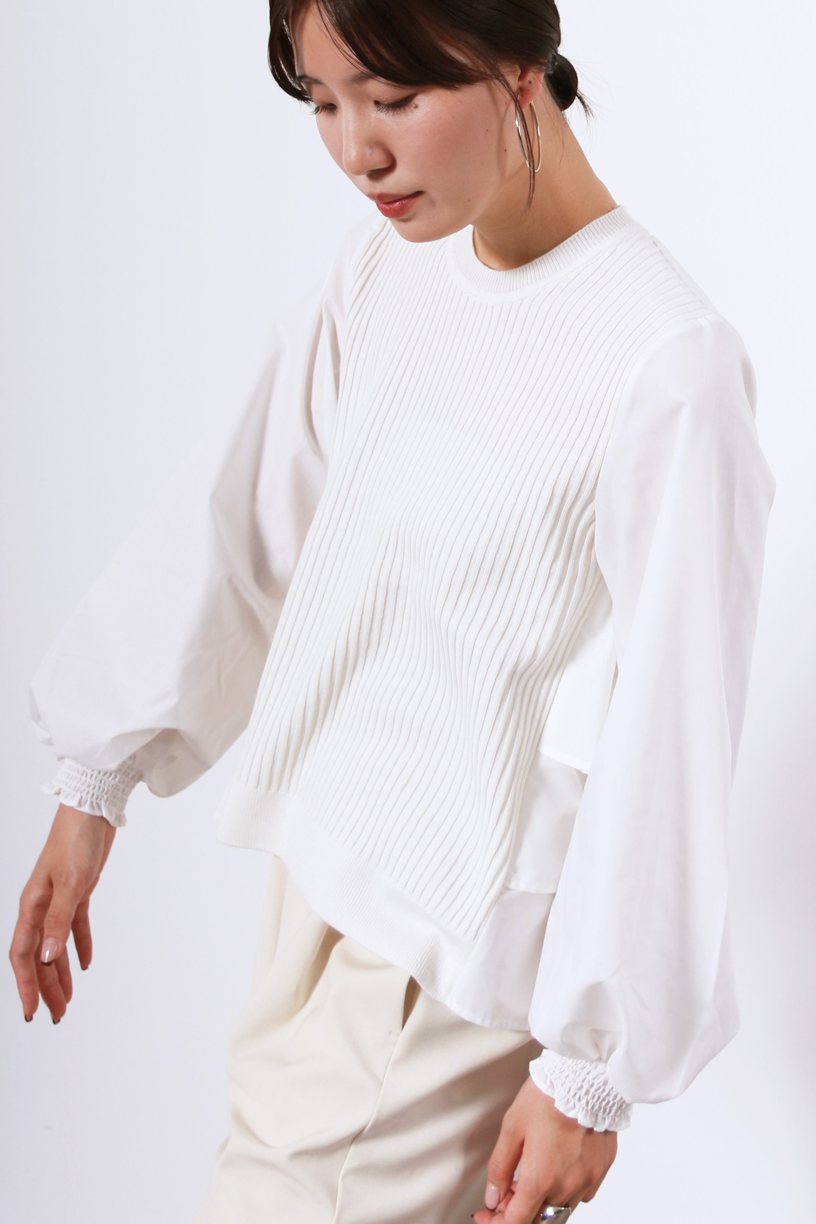 バックティアードブラウス×ニットトップス(6262-458)