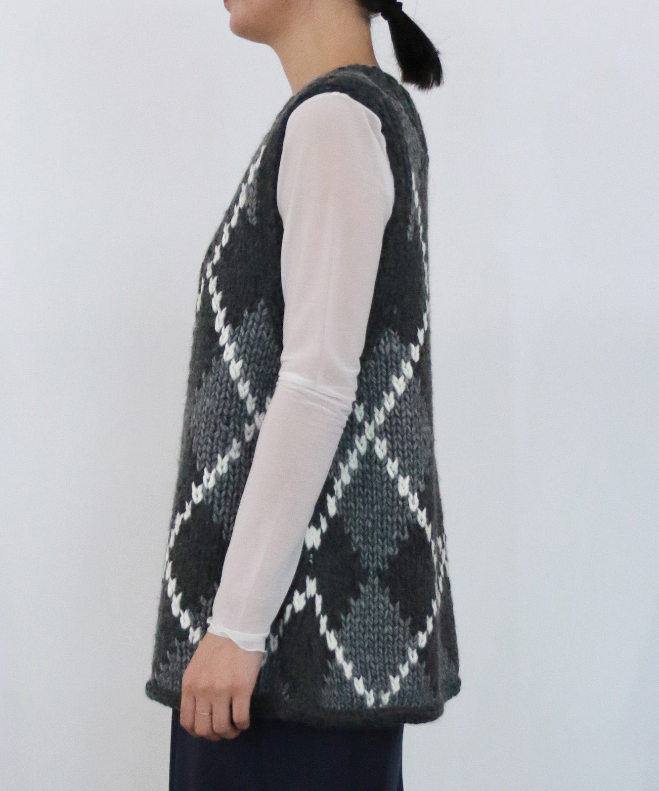 【先行入荷】ハンドメイドカウチンニットベスト(6262-468)