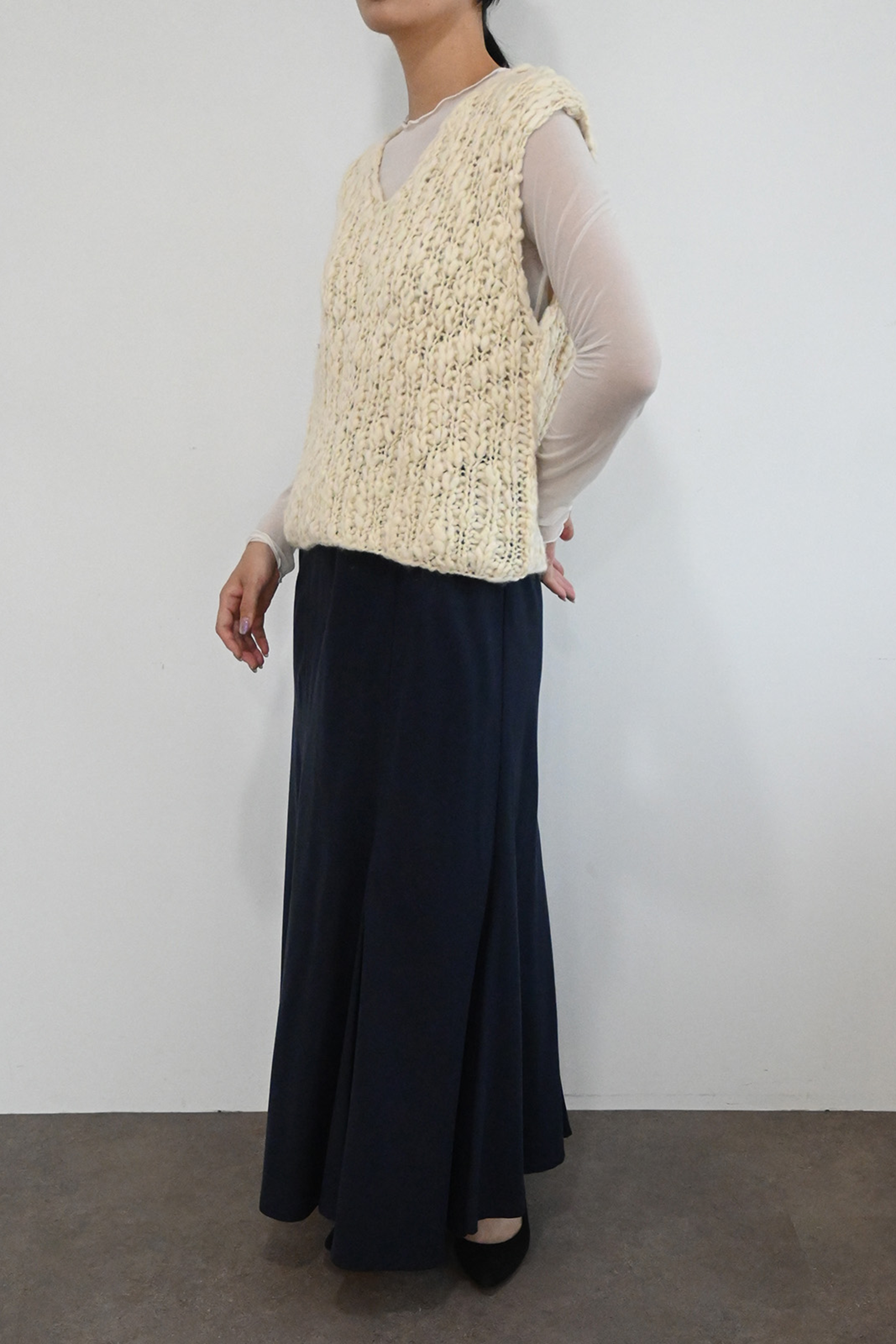 Vネックニットベスト(6264-547)