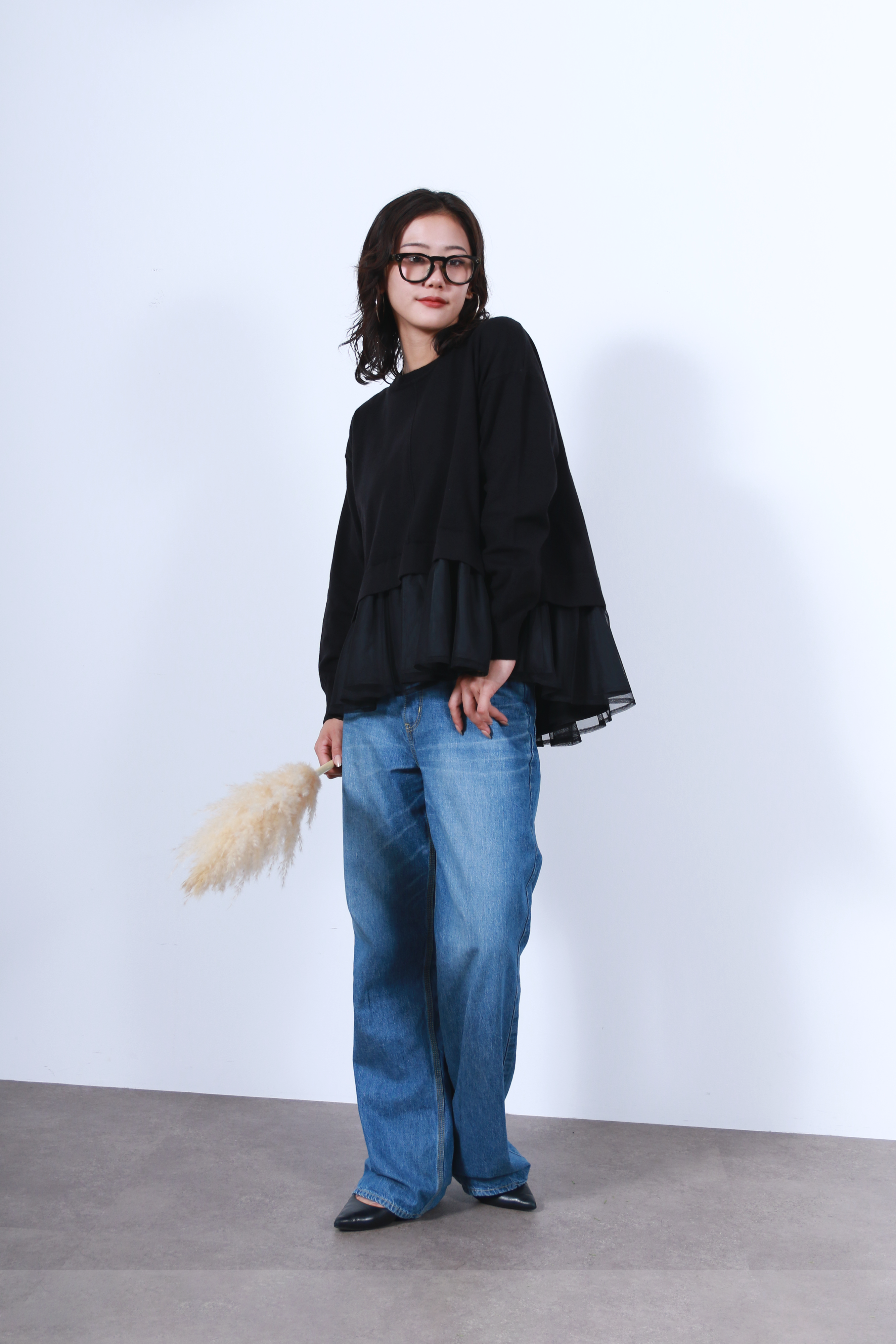 裾チュールニットトップス(6263-509)