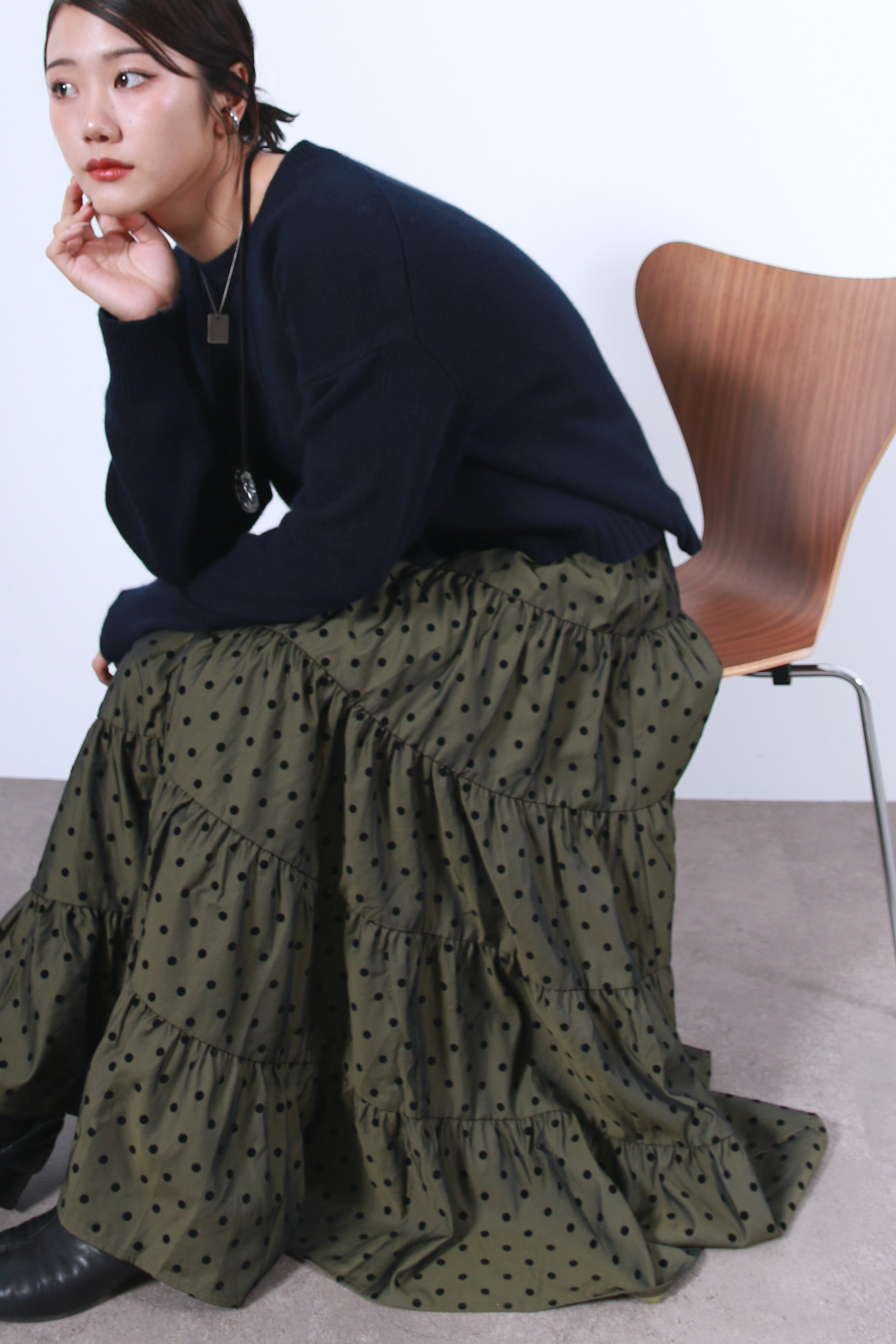 ラクーン混ベーシックプルオーバーニットトップス(6263-531)