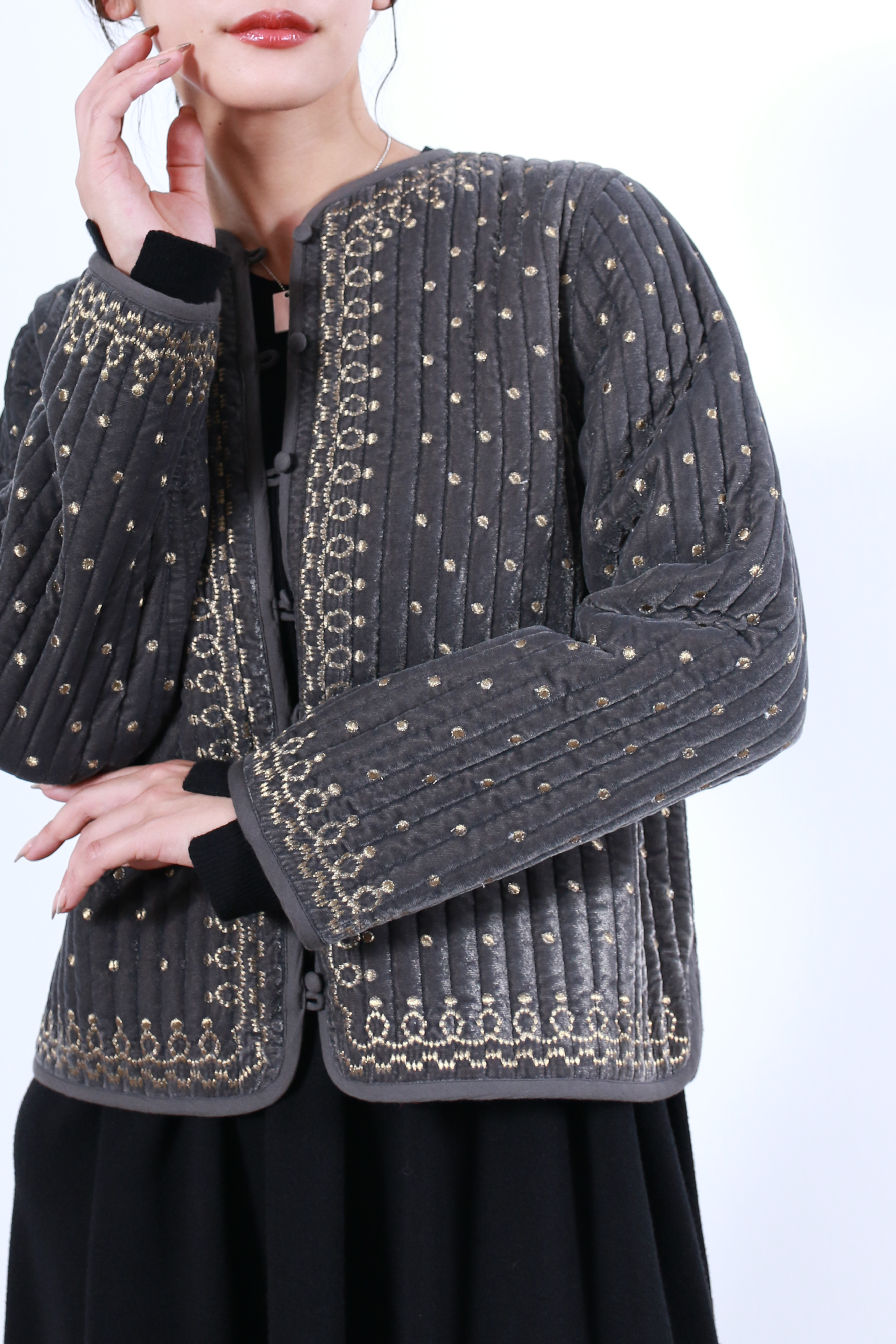 ヴィンテージ調オリジナル刺繍ジャケット(6261-354)