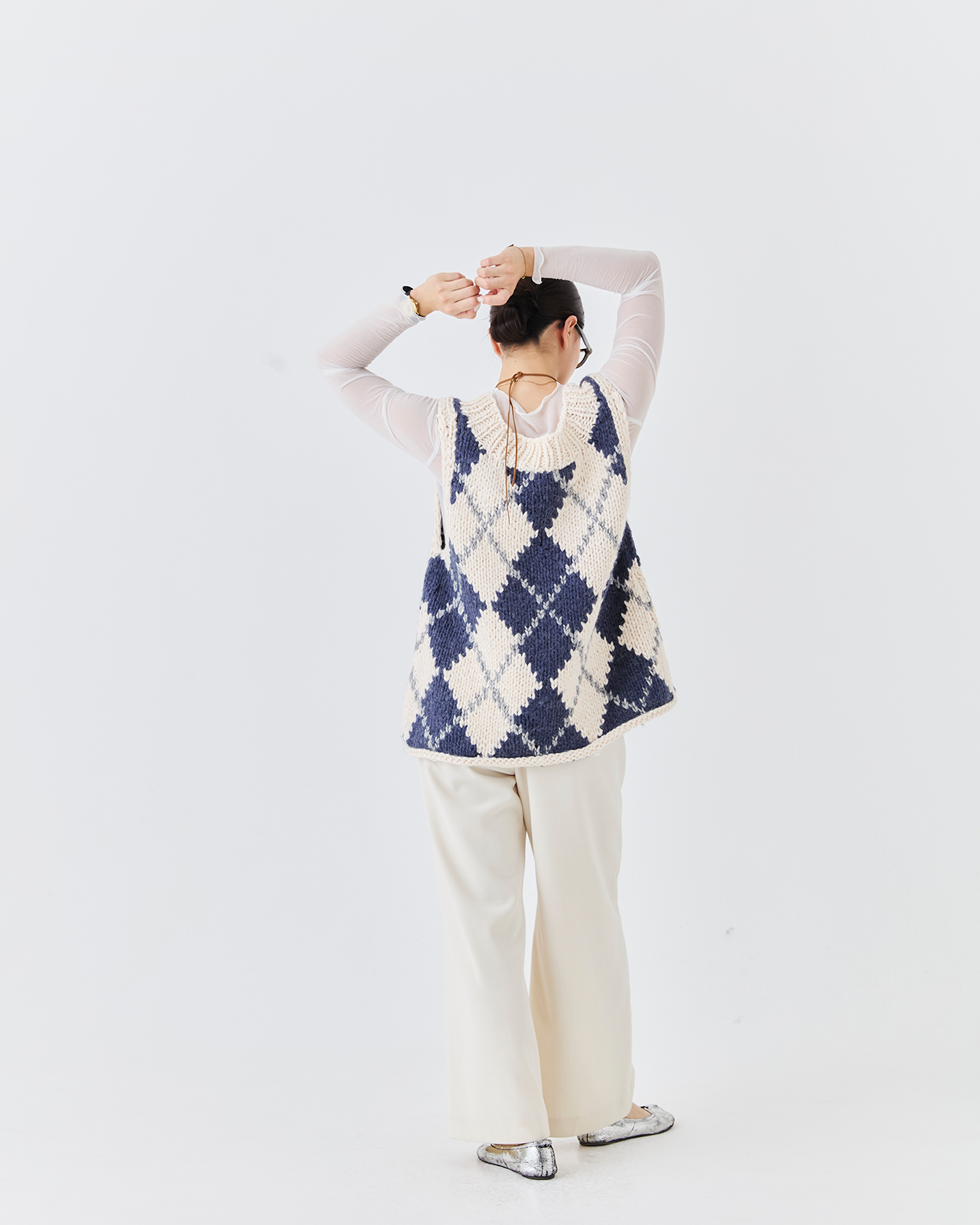 ハンドメイドカウチンニットベスト(6262-468)