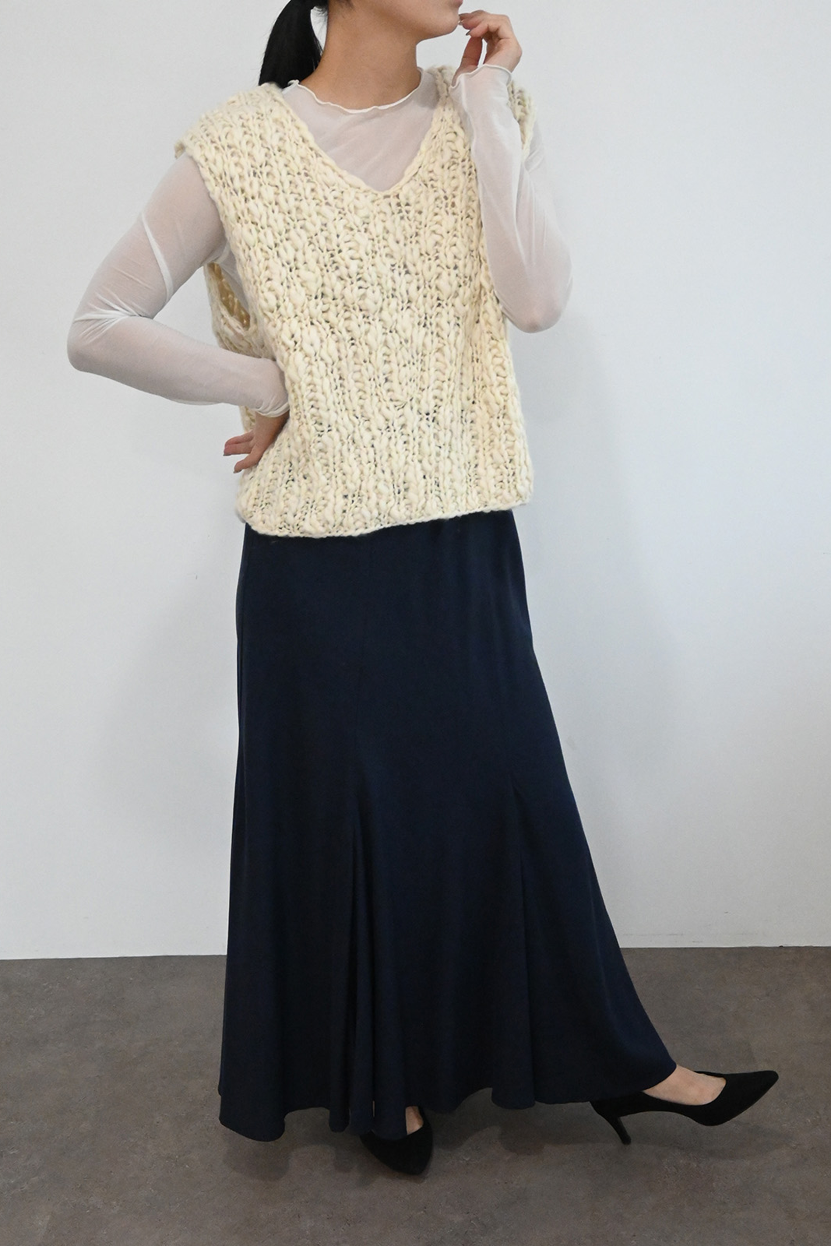 Vネックニットベスト(6264-547)