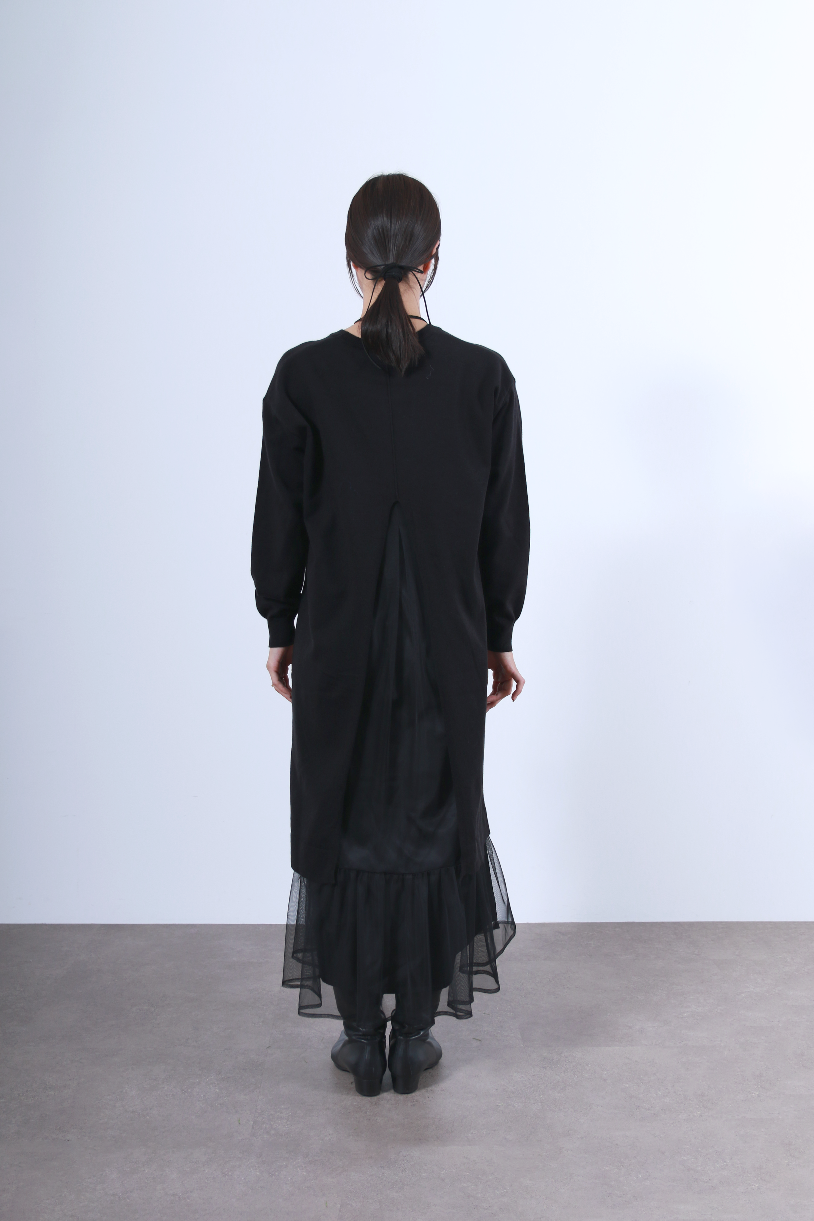 裾チュールニットワンピース(6263-510)