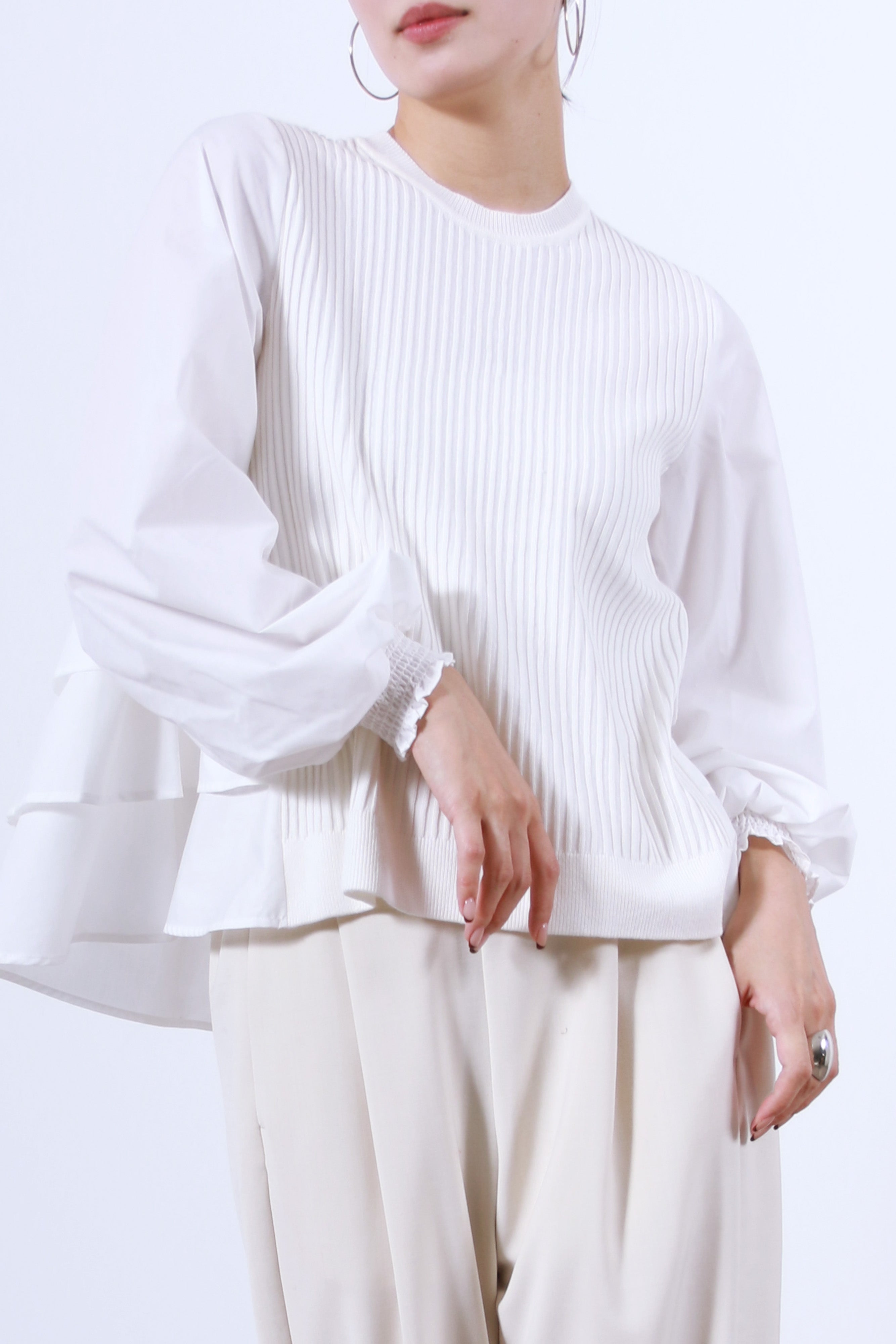 バックティアードブラウス×ニットトップス(6262-458)