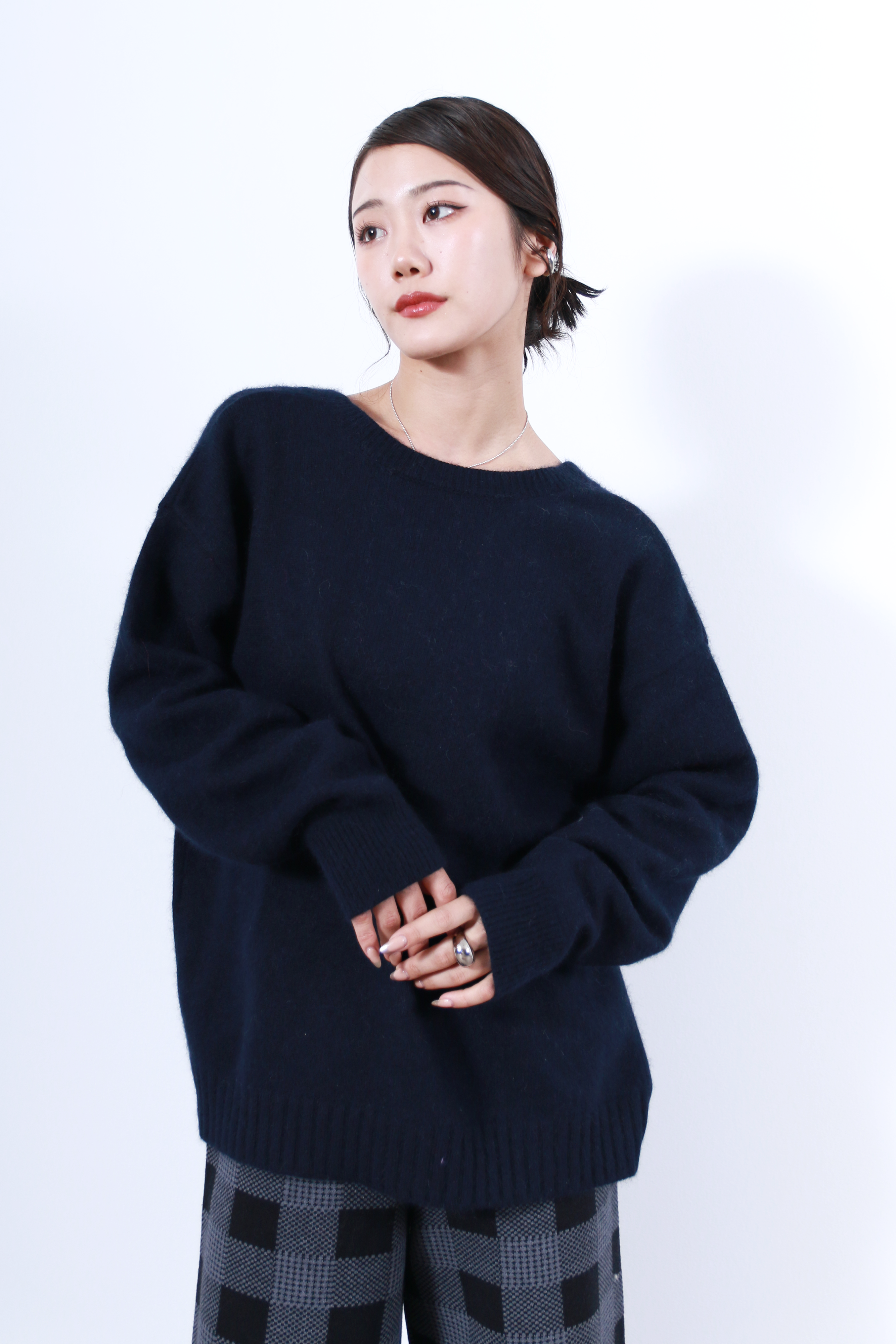 ラクーン混ベーシック2WAYネックトップス(6263-530)