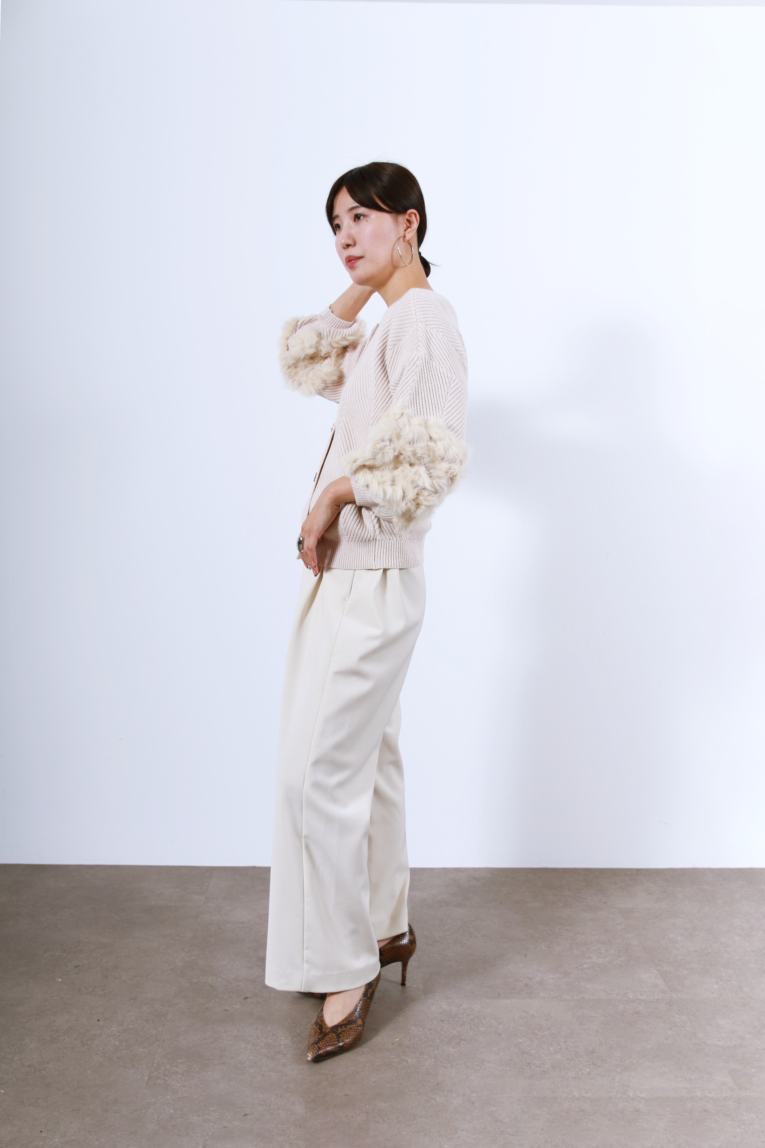 ラビットファー２WAYニットカーディガン(6262-467)