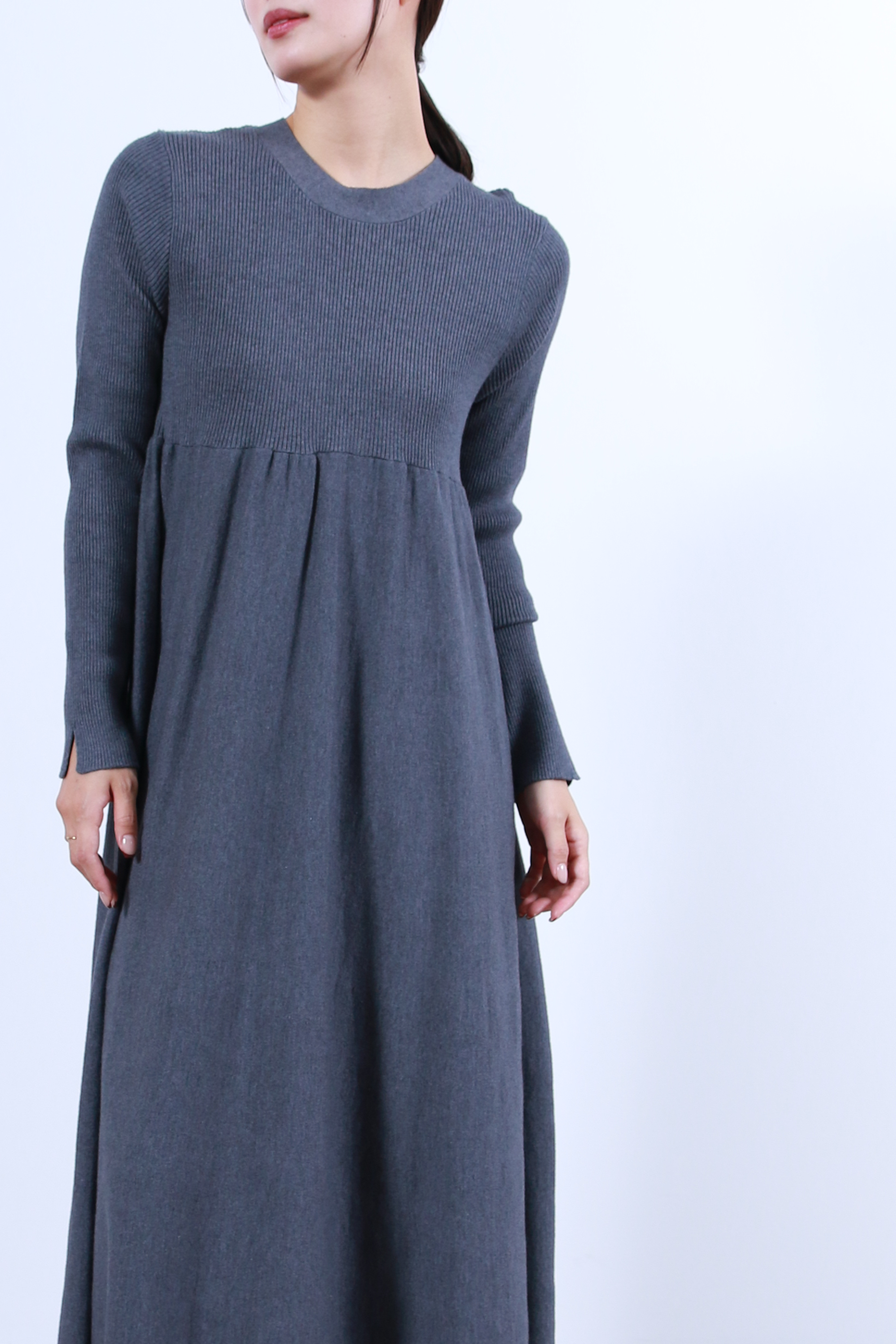 リブニットフレアーワンピース(6263-508)