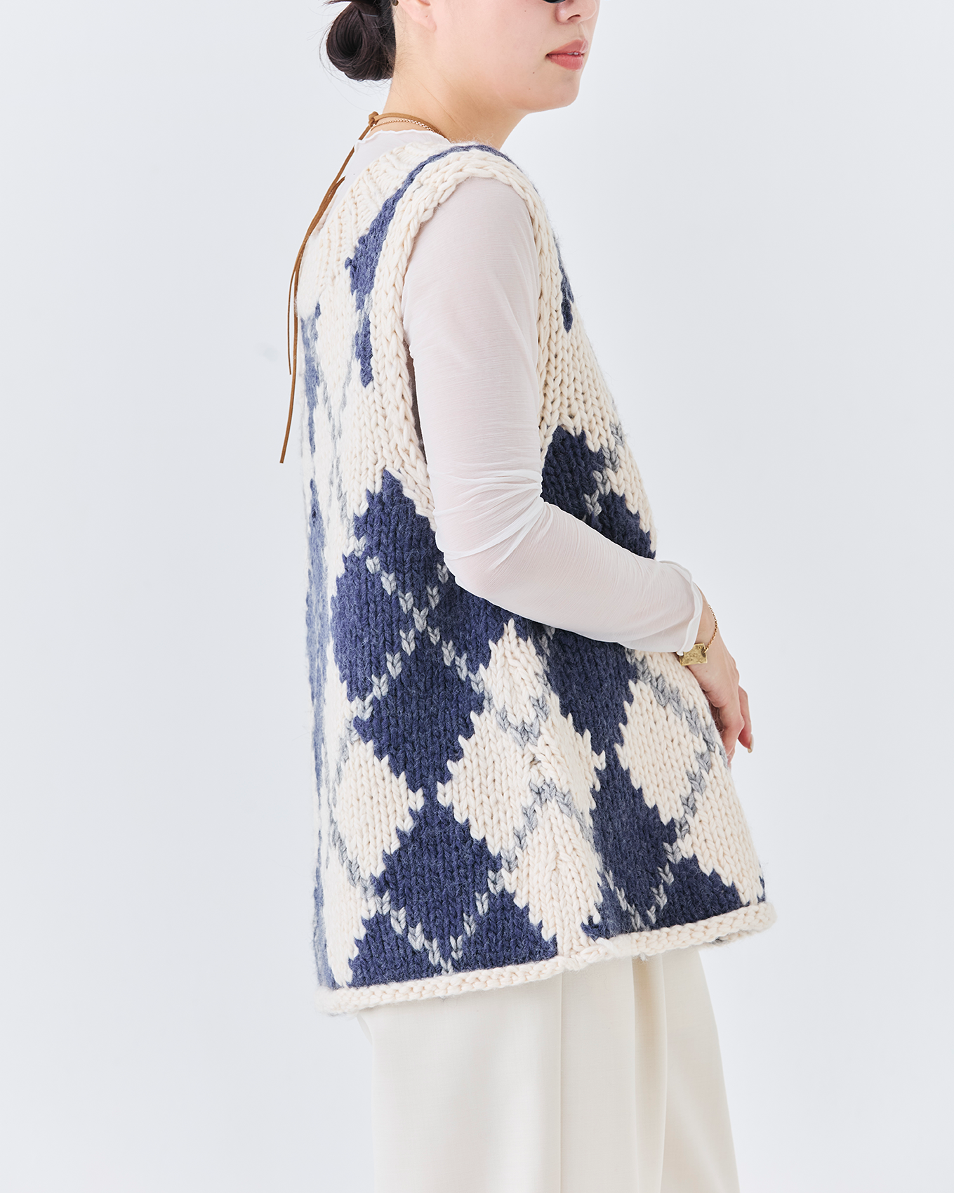 ハンドメイドカウチンニットベスト(6262-468)