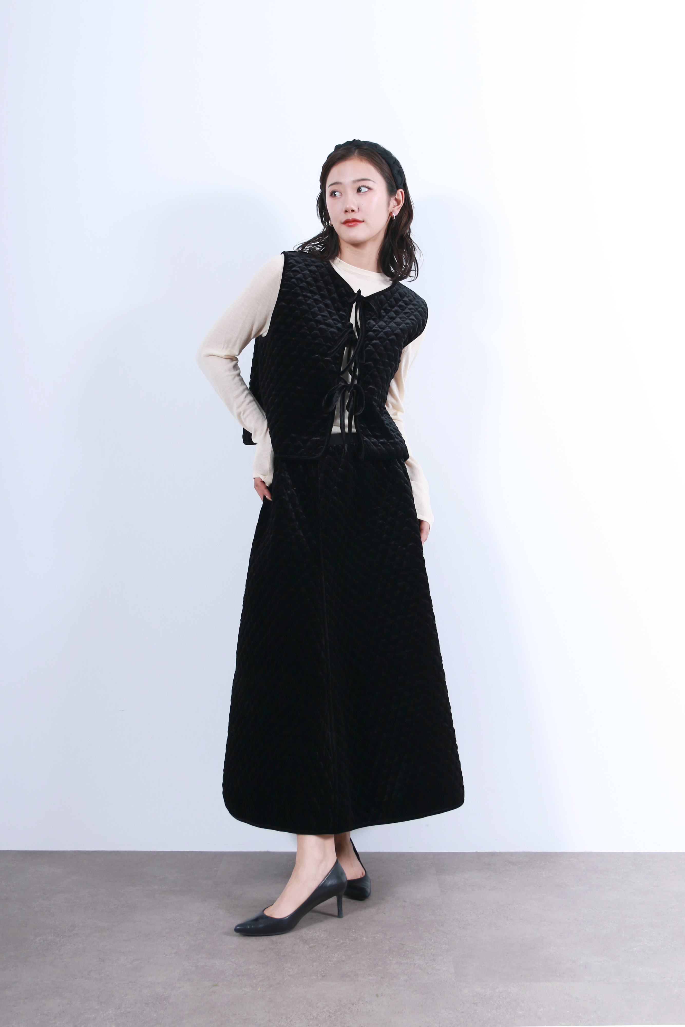 キルティングベロアスカート(6263-501)