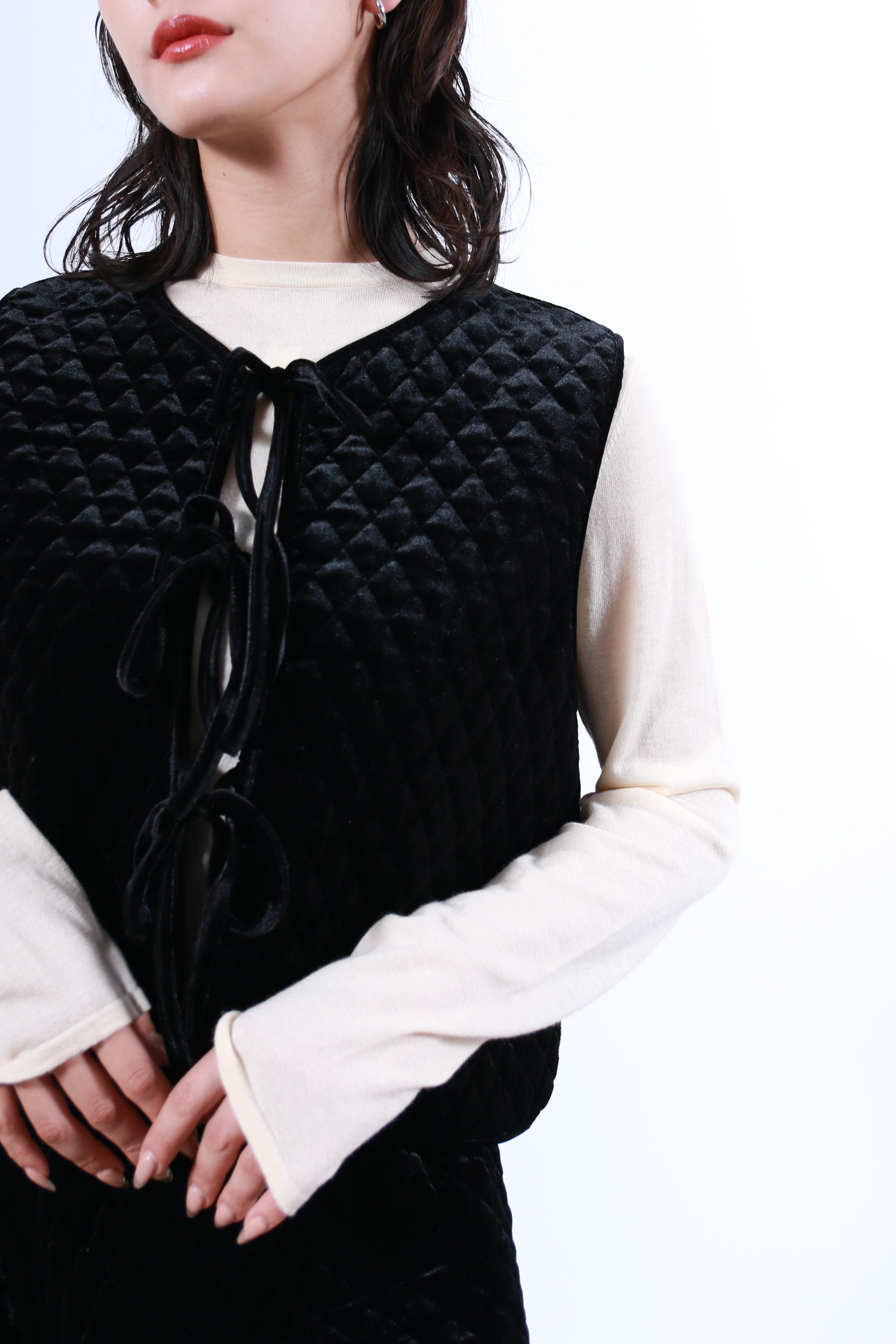 2WAYキルティングベロアベスト(6263-502)