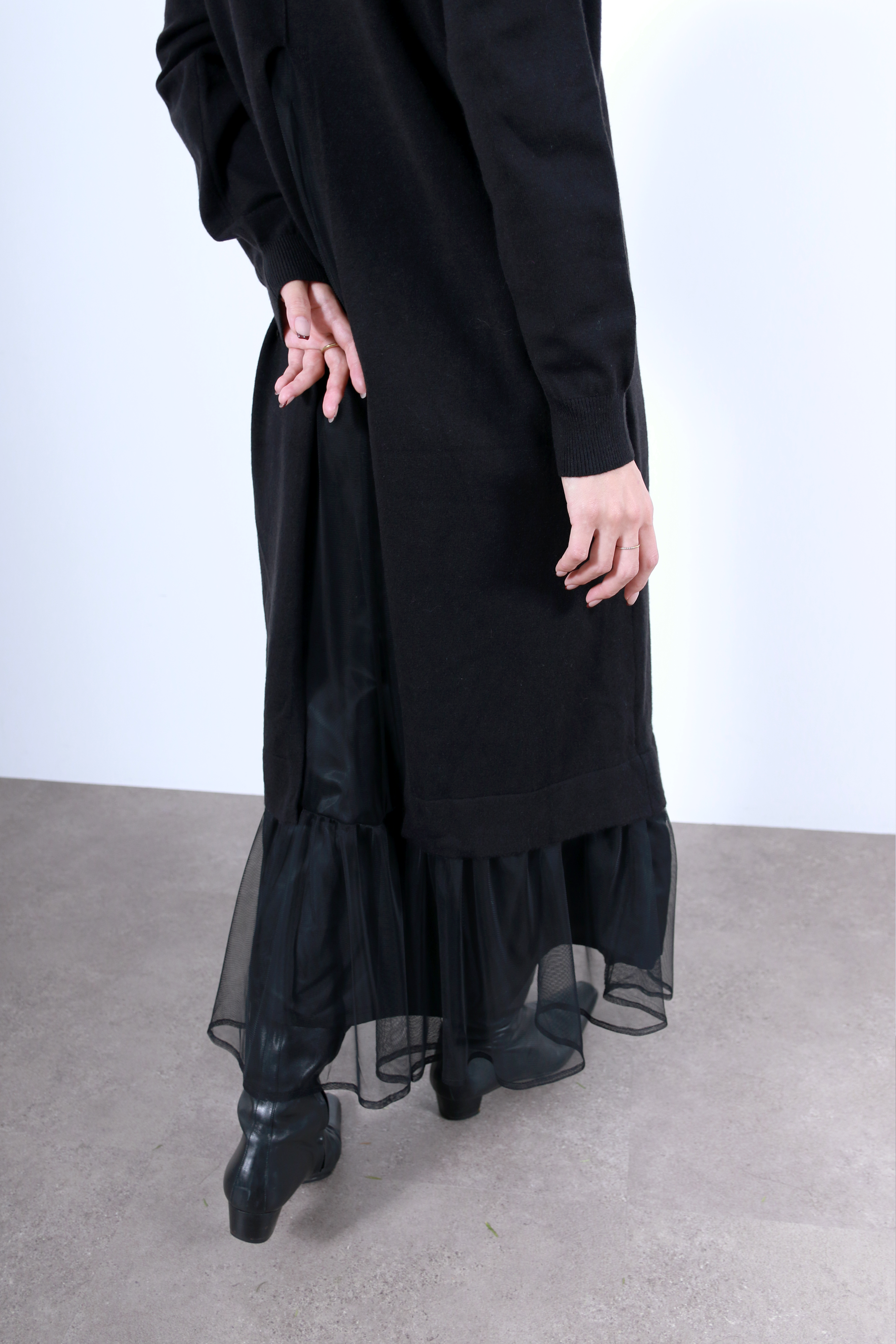 裾チュールニットワンピース(6263-510)