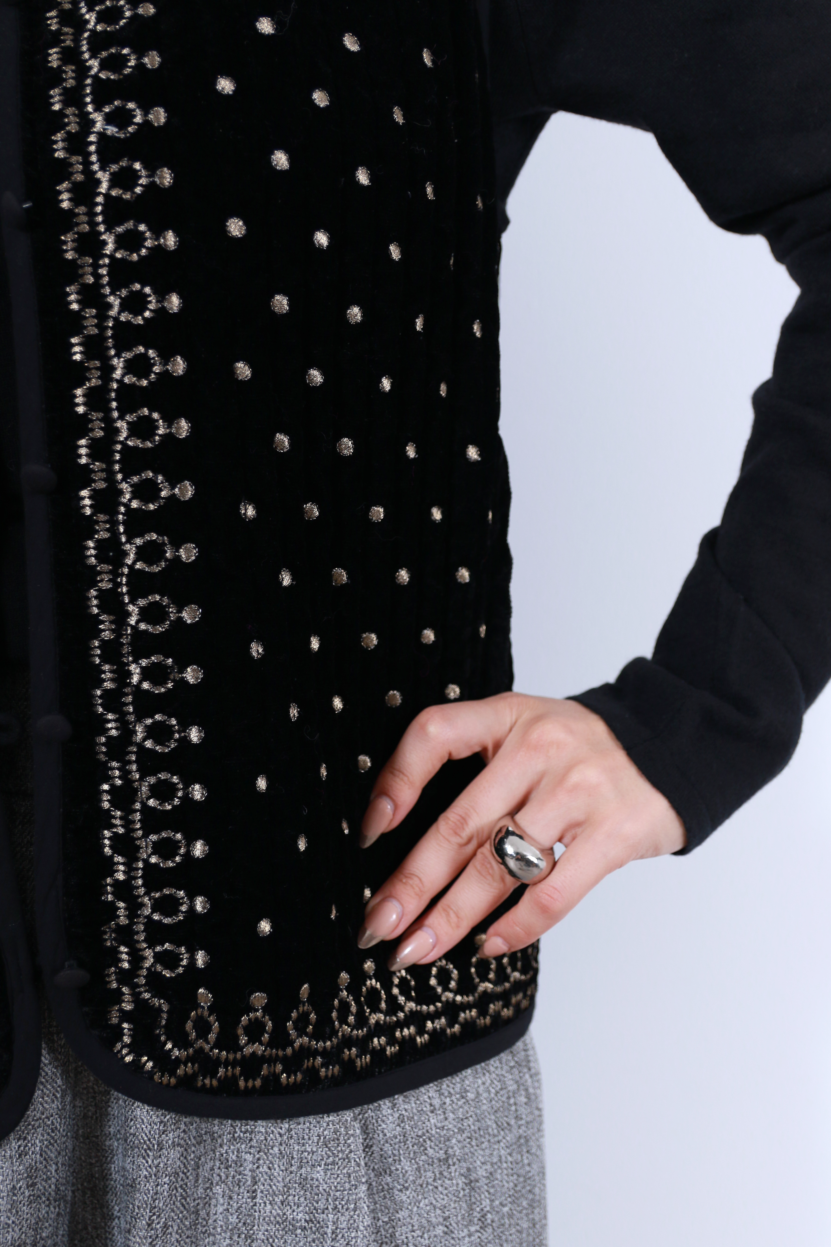 ヴィンテージ調オリジナル刺繍ベスト(6261-355)