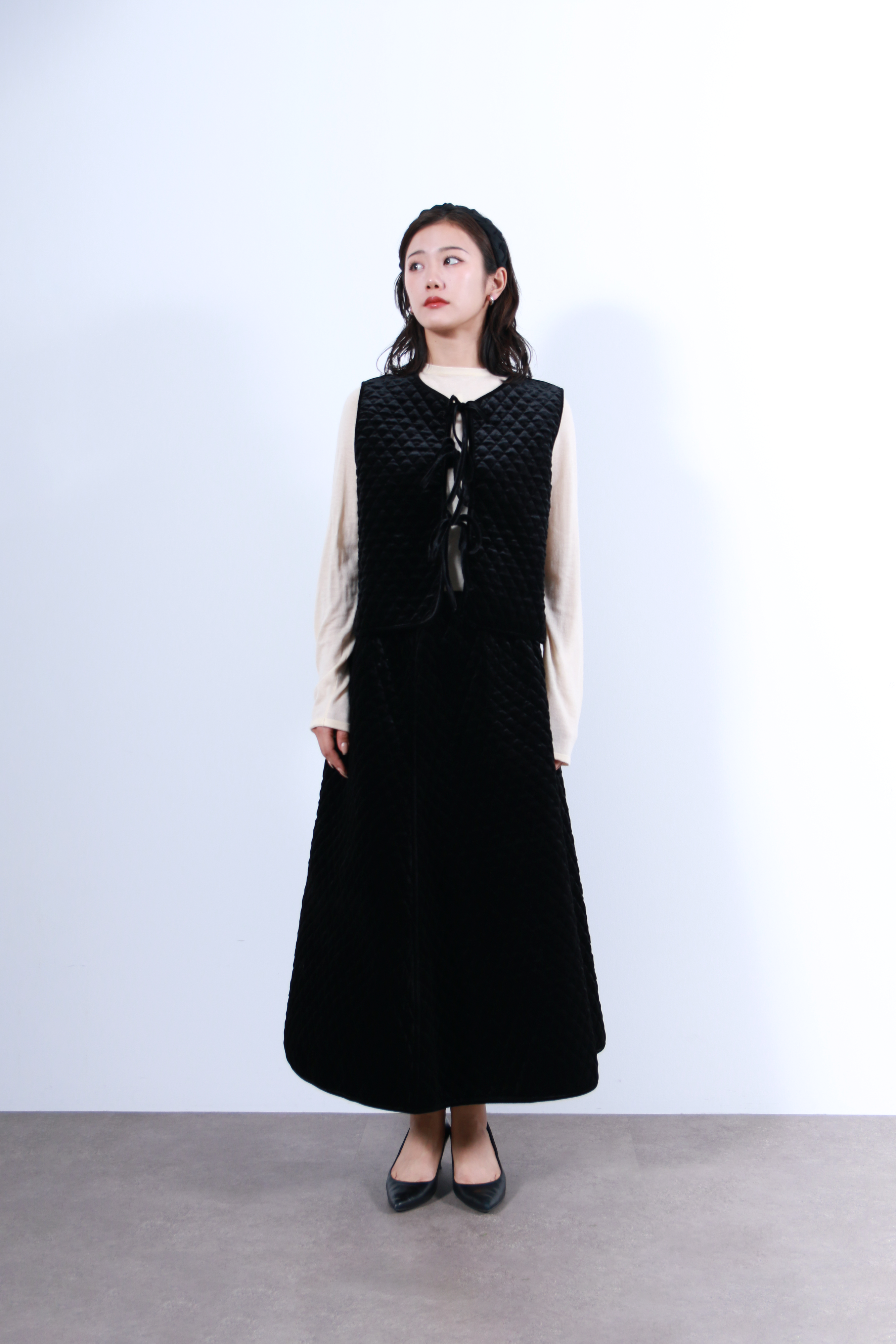 キルティングベロアスカート(6263-501)