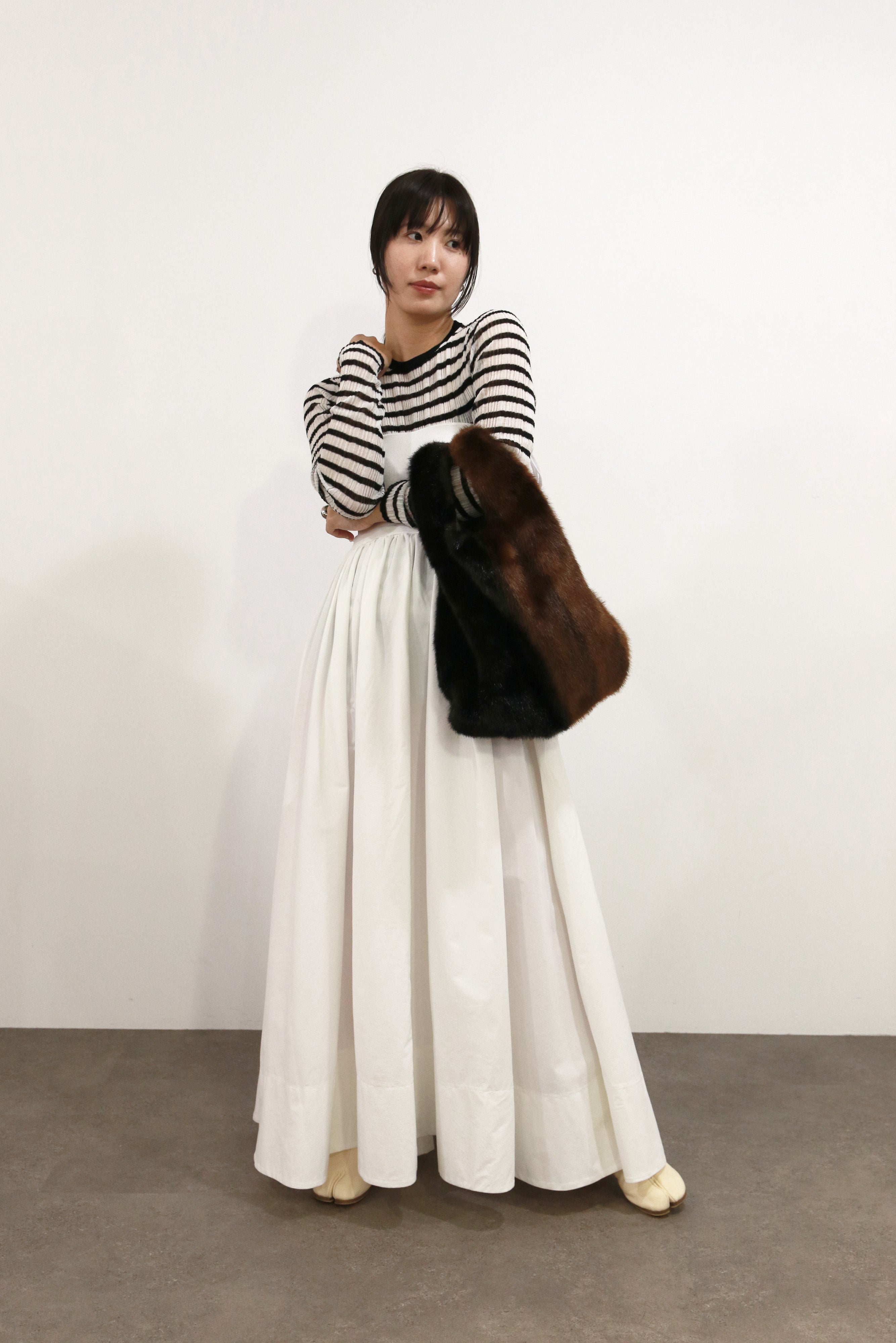 【Shikina×TORRAZZO】2WAYニット×ボリュームドレス(6265-302) 05.WHITE